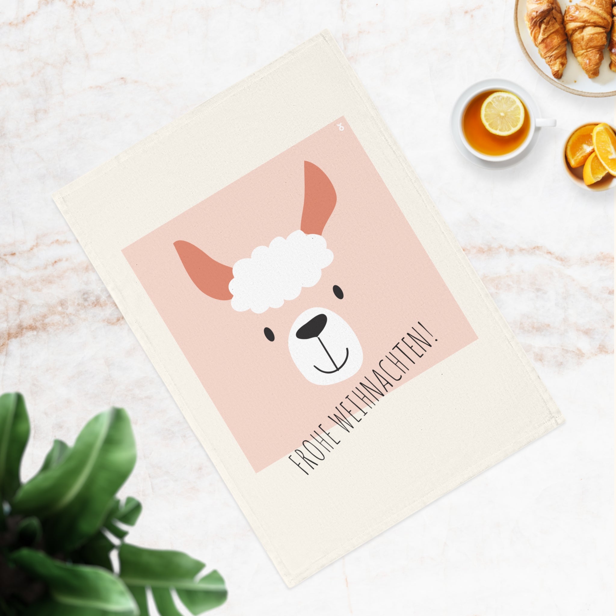 Cute Llama kitchen tea towel for Christmas decoration or as birthday gift. 🎉🥂-12