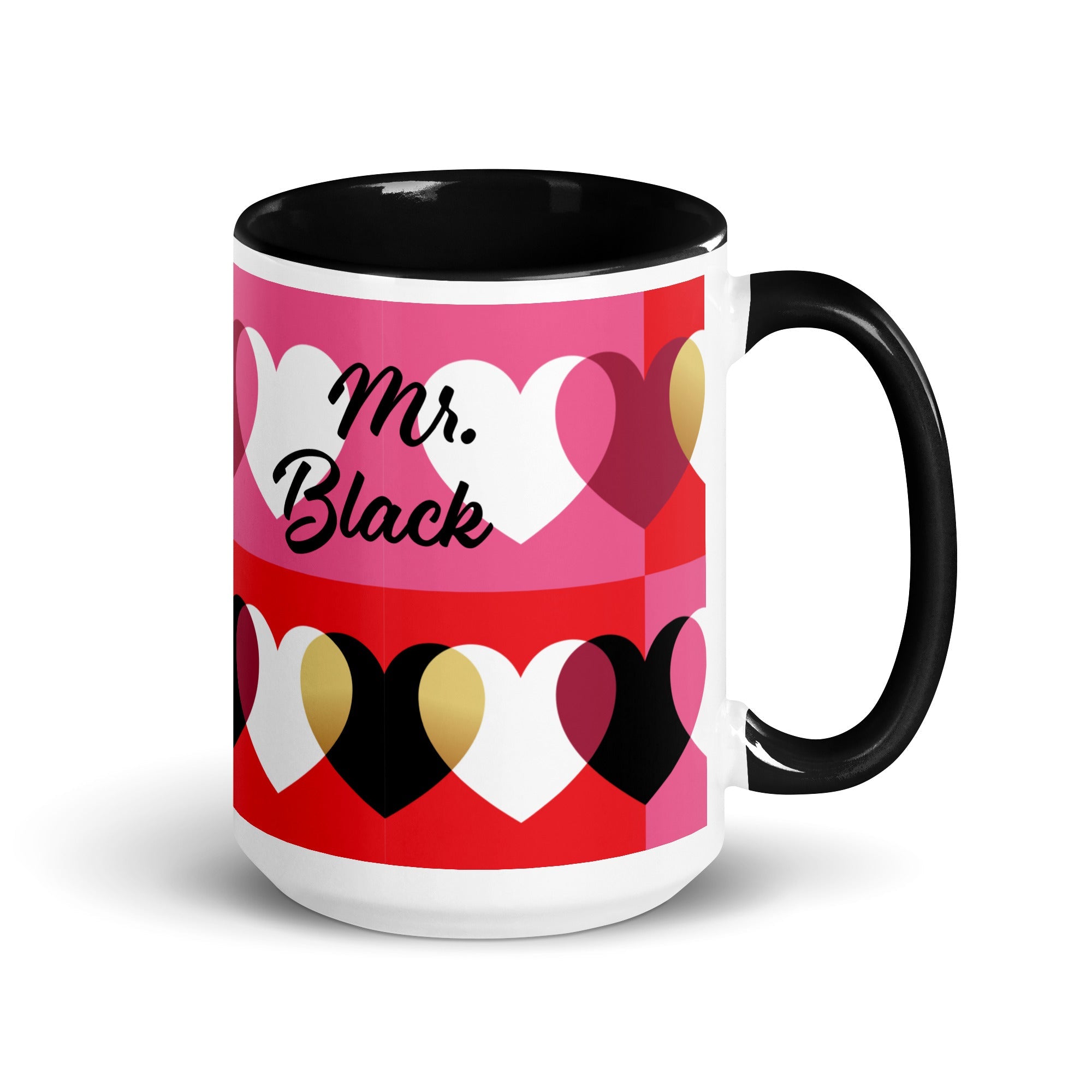 Love Mug set of 2, black and red, Mr. and Mrs, personalised-8