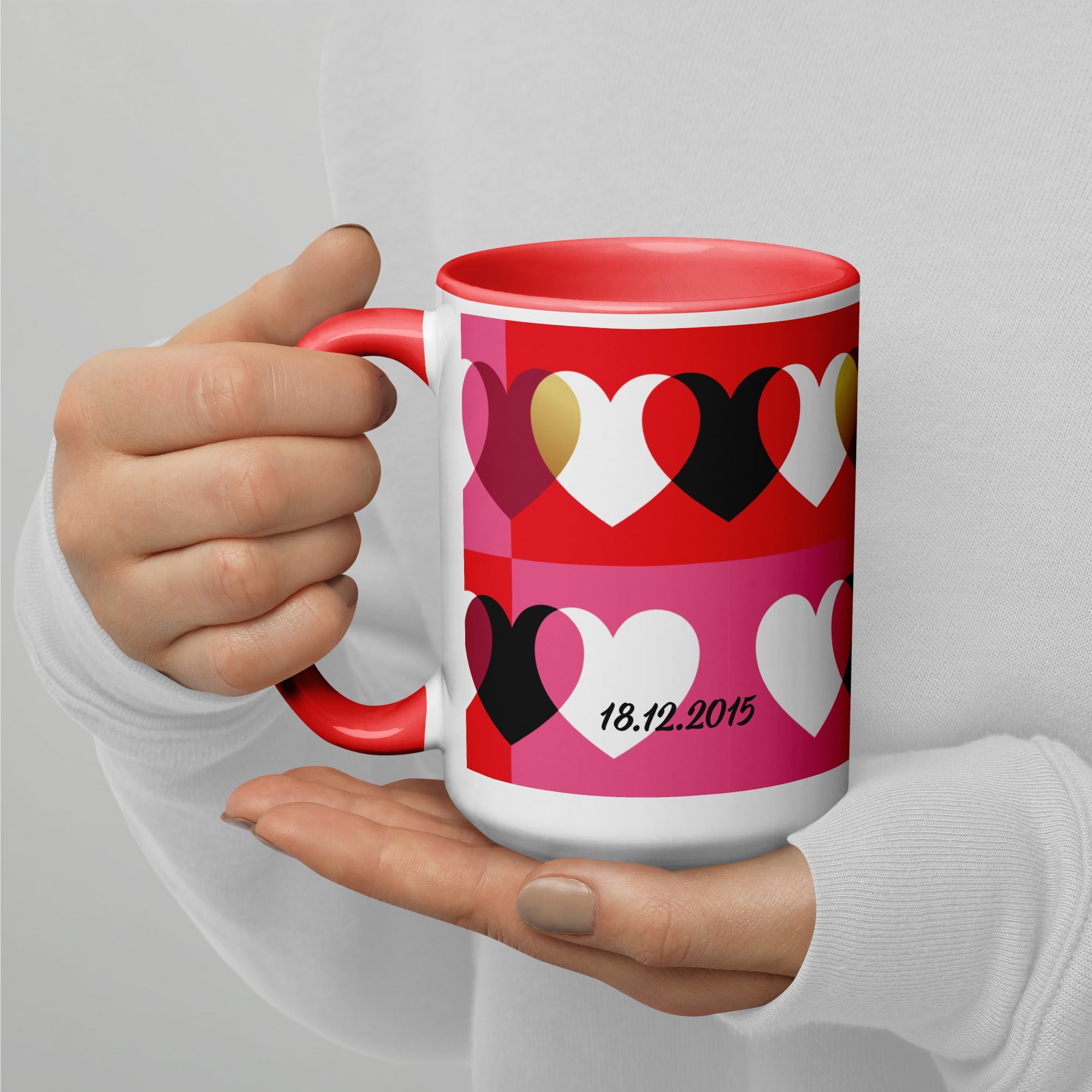Love Mug set of 2, black and red, Mr. and Mrs, personalised-3