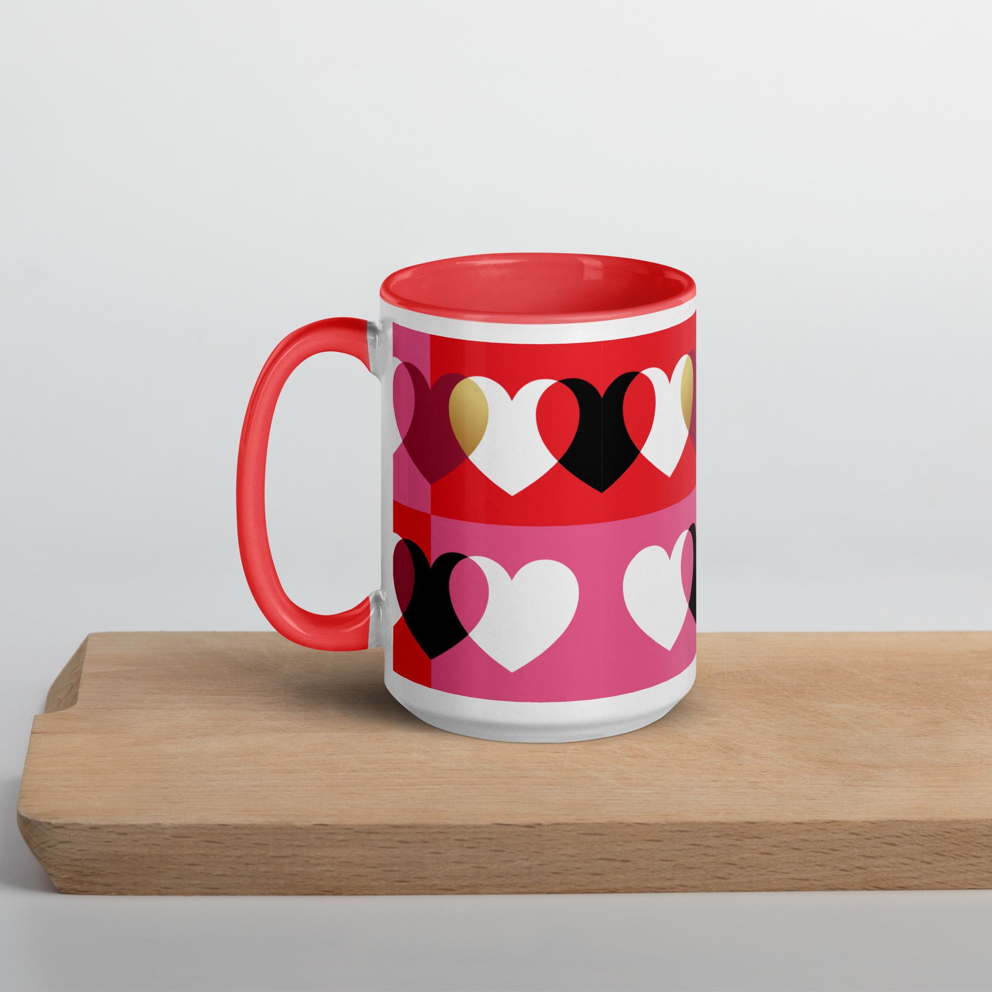 Always & Forever mug with hearts, black, red-4