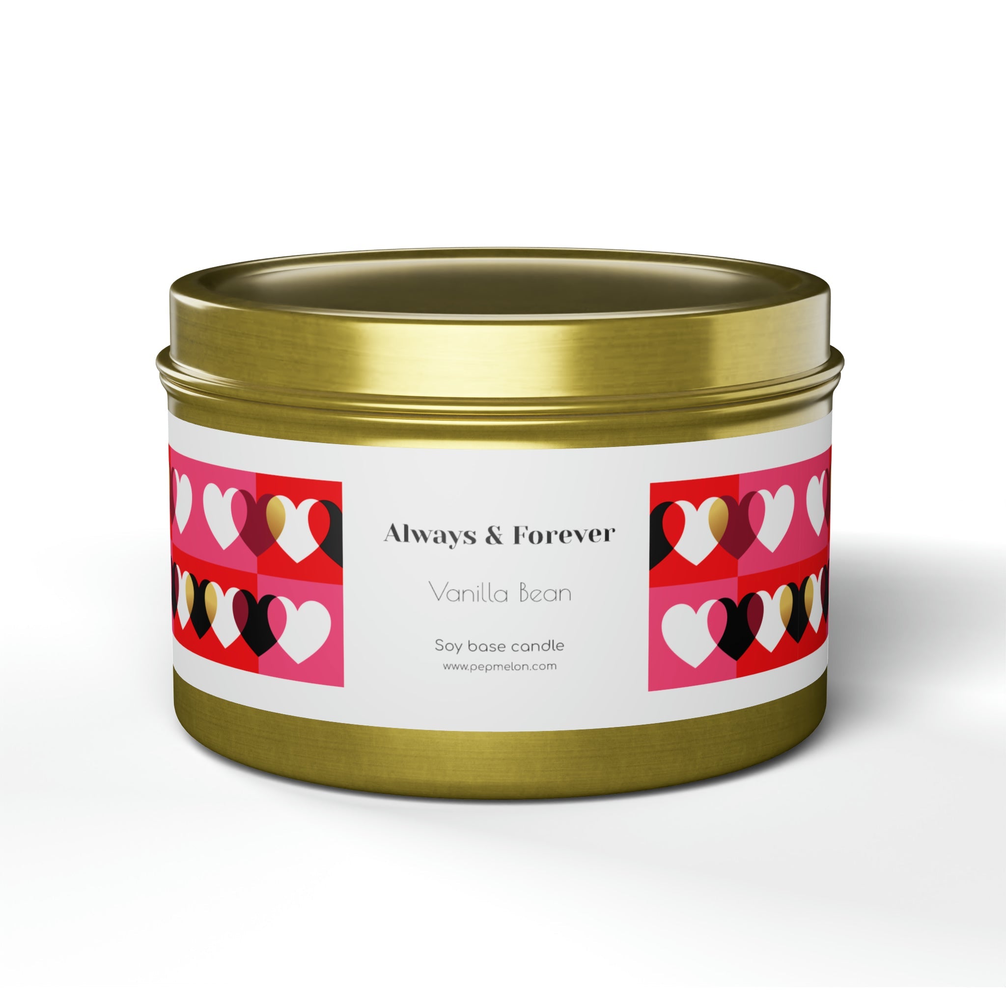Vanilla Bean Always & Forever Soy base candle love, valentine's day gift Tin Candles-4