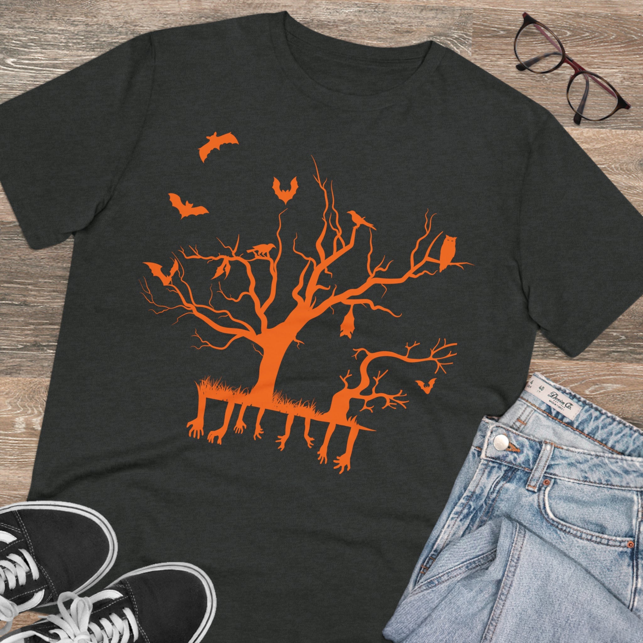 Halloween Branch Orange Organic Creator T-shirt - Unisex-10