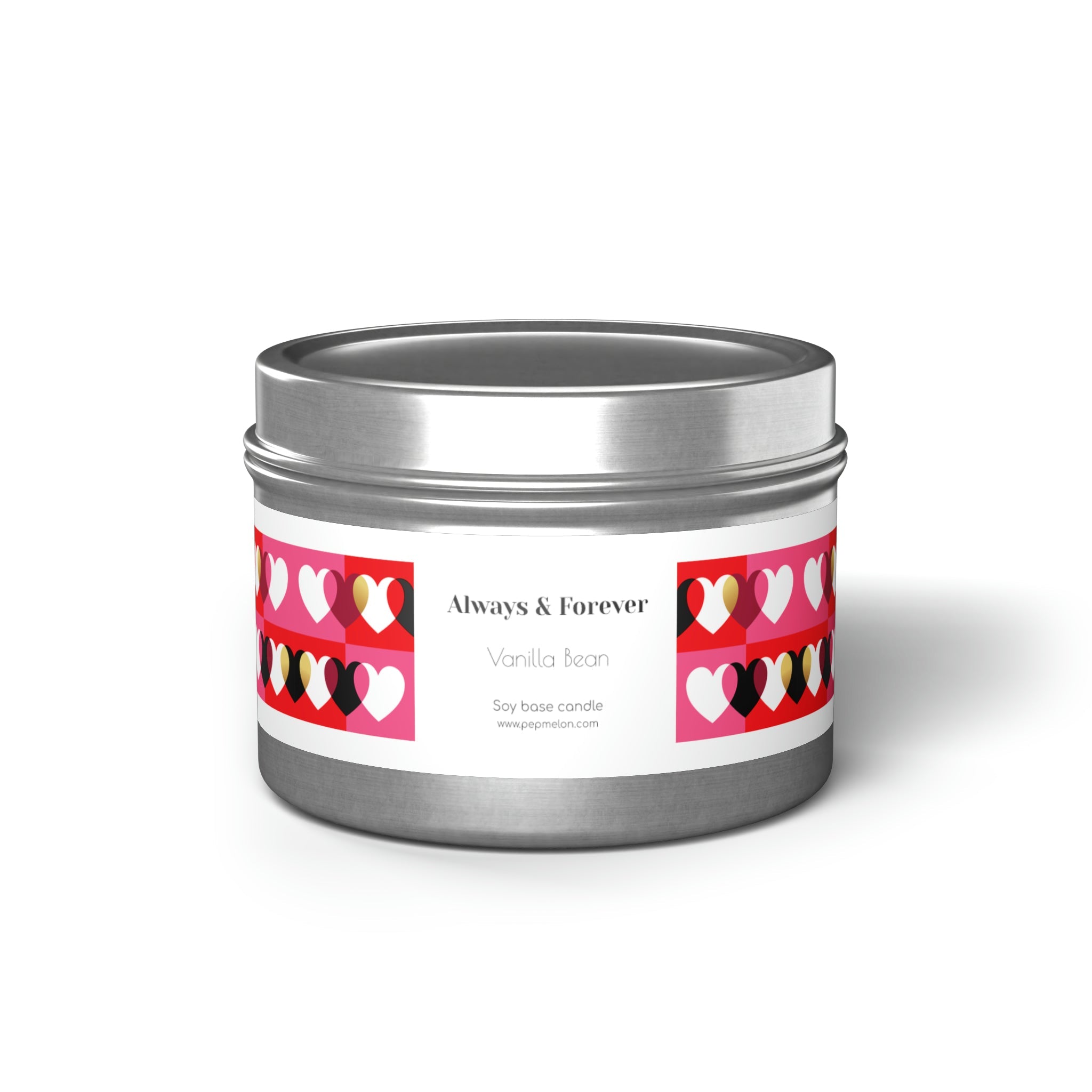 Vanilla Bean Always & Forever Soy base candle love, valentine's day gift Tin Candles-0