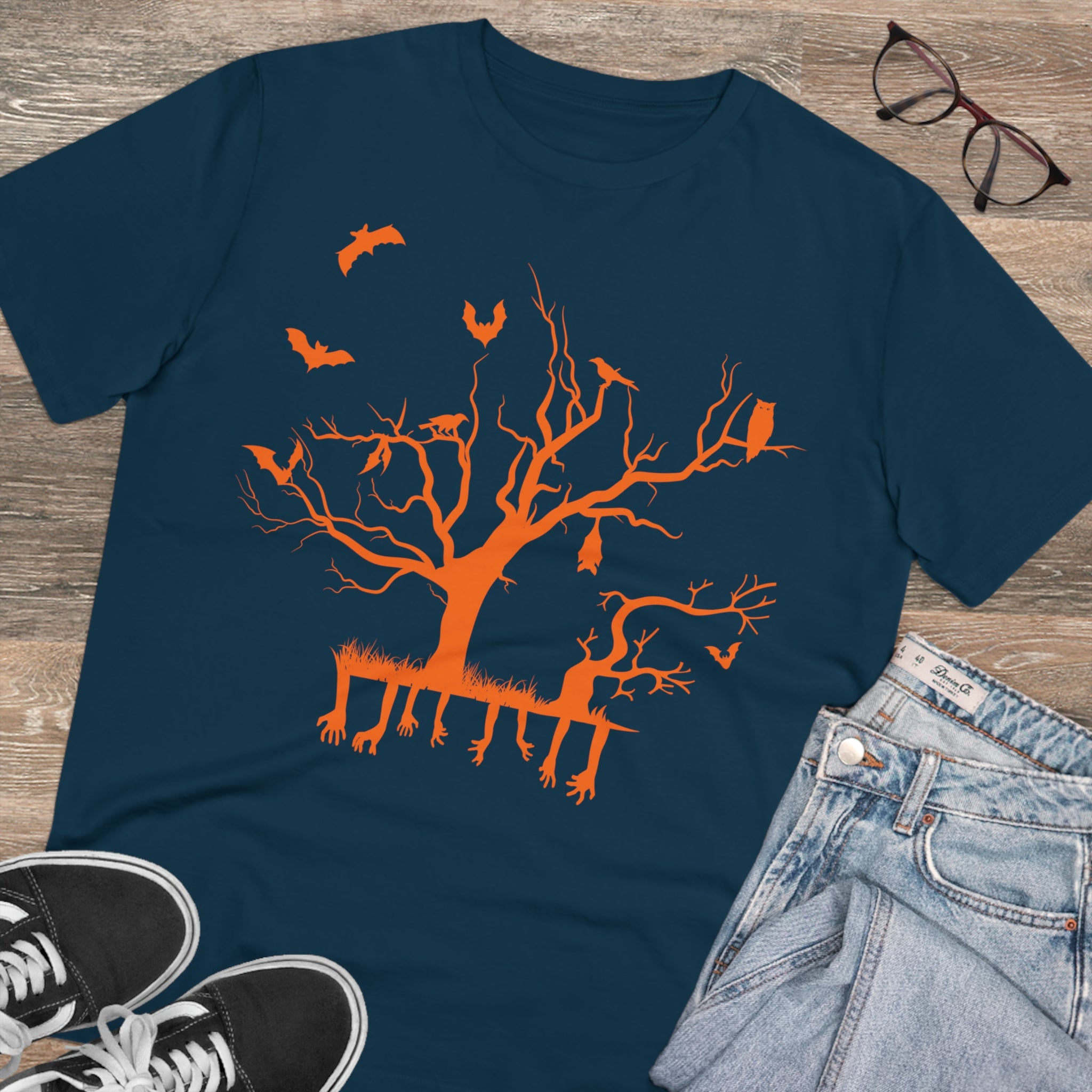 Halloween Branch Orange Organic Creator T-shirt - Unisex-6