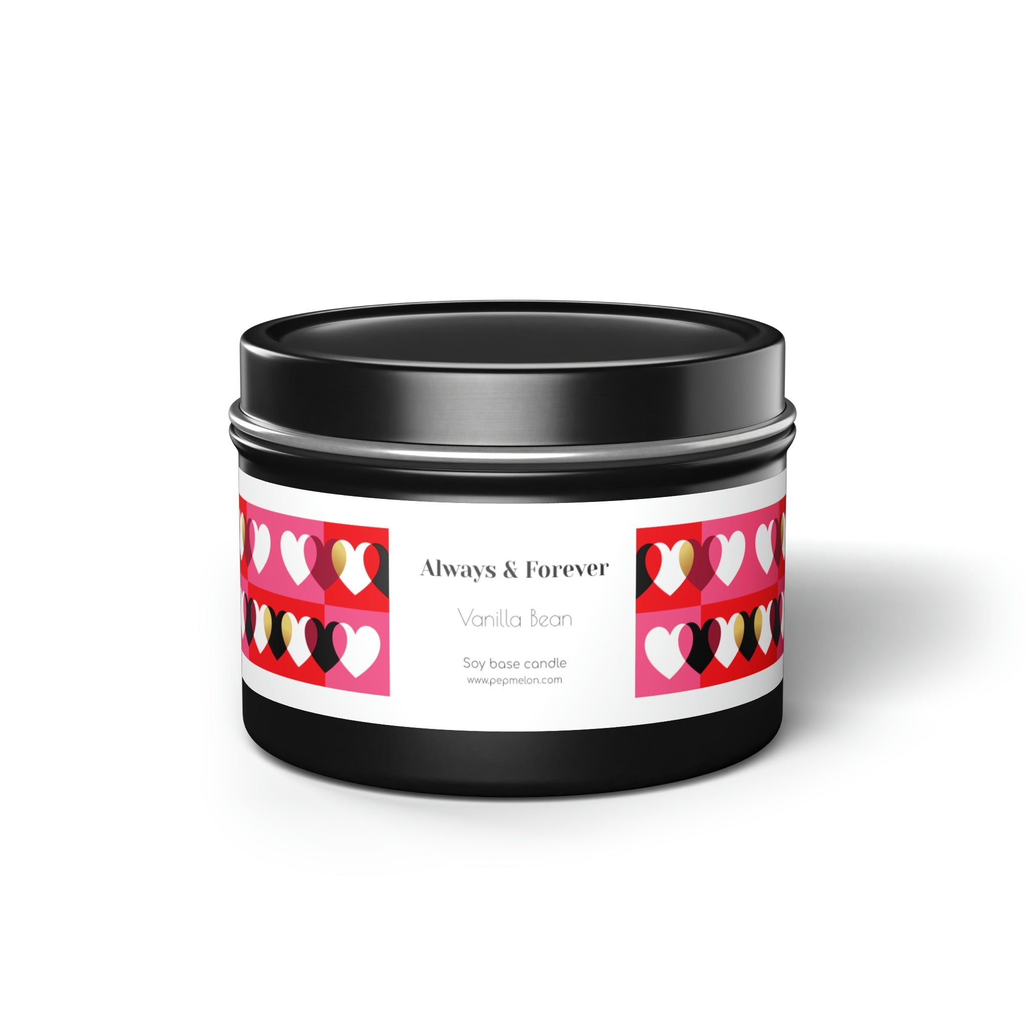 Vanilla Bean Always & Forever Soy base candle love, valentine's day gift Tin Candles-1
