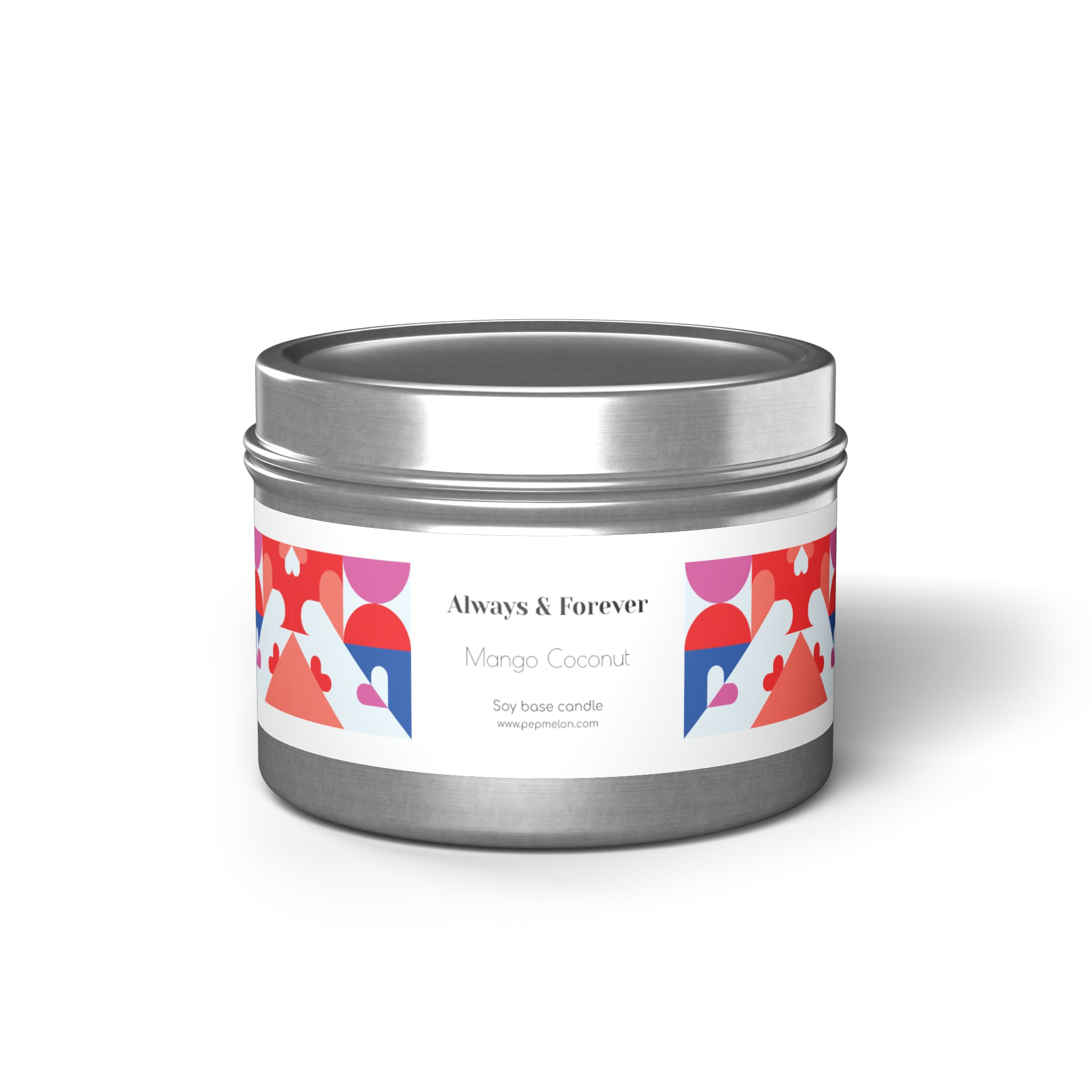 Mango coconut Always & Forever Soy base candle love, valentine's day gift Tin Candles-0