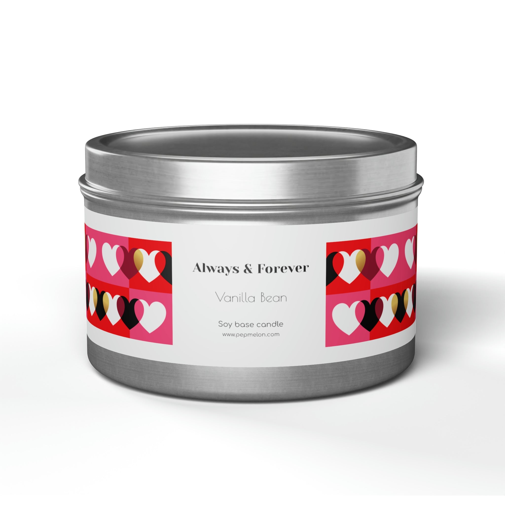 Vanilla Bean Always & Forever Soy base candle love, valentine's day gift Tin Candles-5