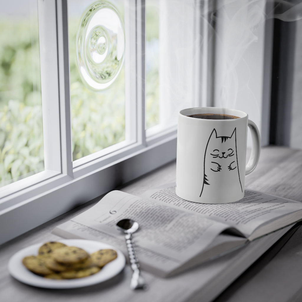 Cute Kitty mug funny cat mug, white, 325 ml / 11 oz Coffee mug, tea mug for kids-7