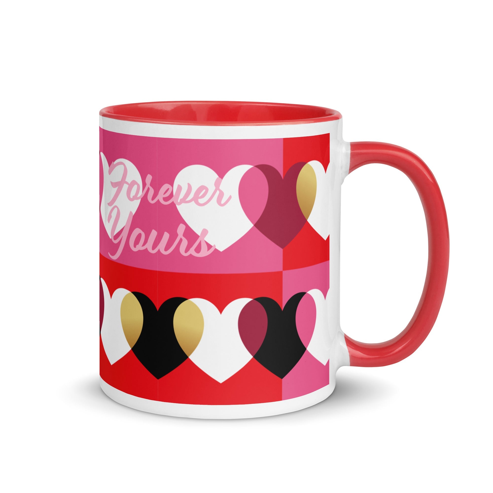 Always & Forever mug with hearts, black, red-18