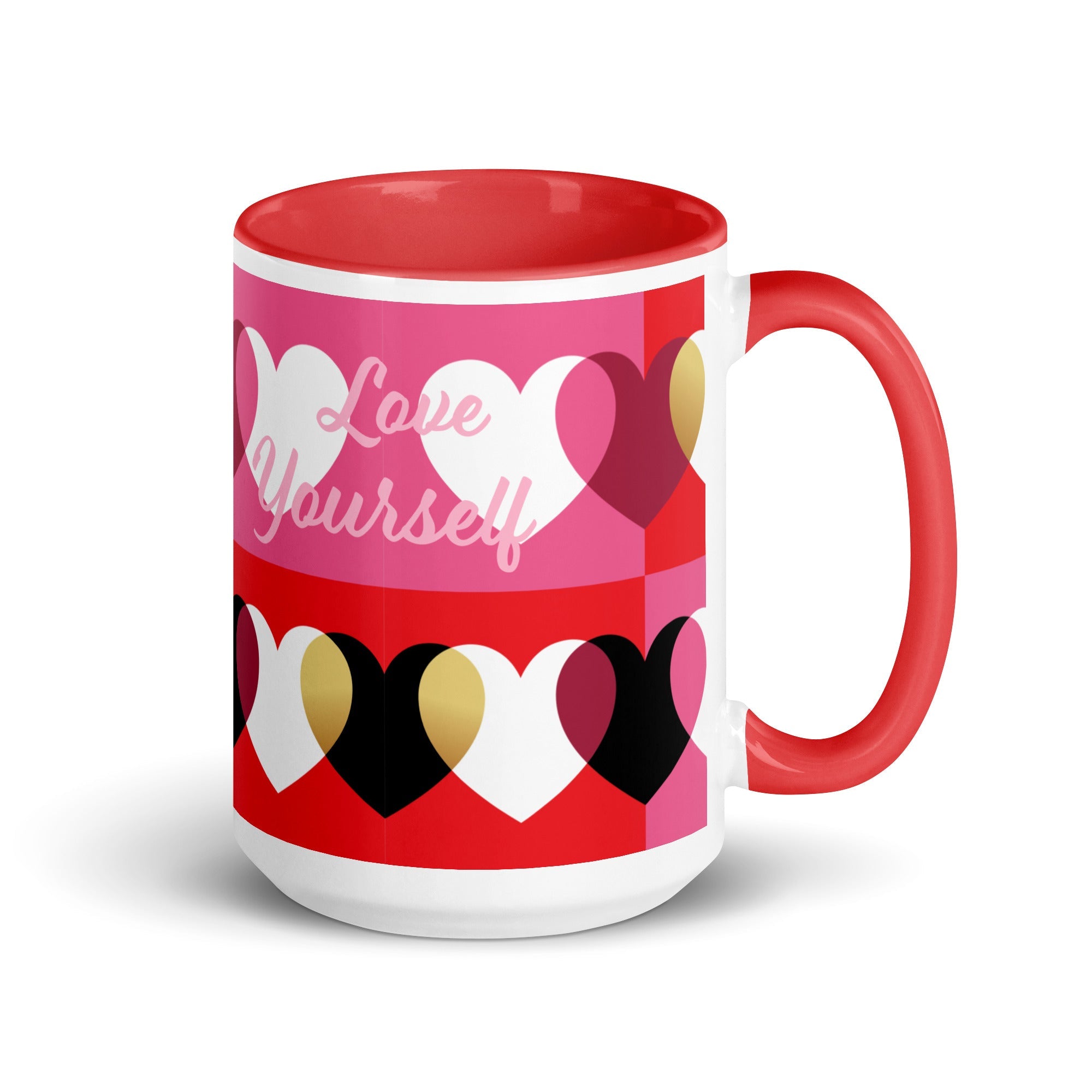 Always & Forever mug with hearts, black, red-15