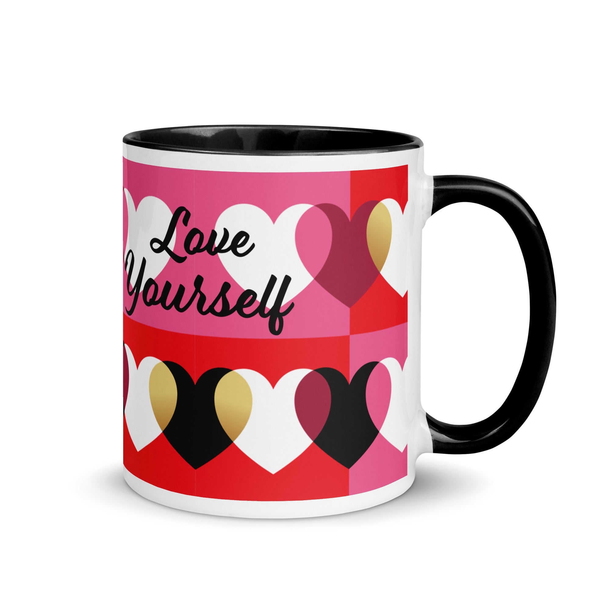Always & Forever mug with hearts, black, red-16