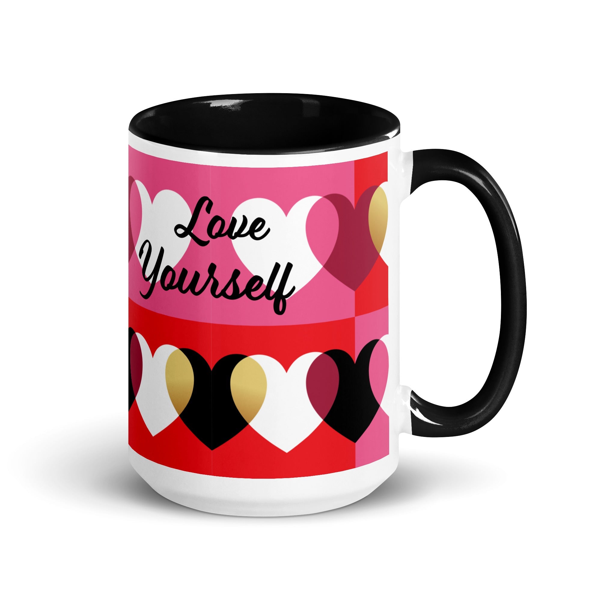 Always & Forever mug with hearts, black, red-17