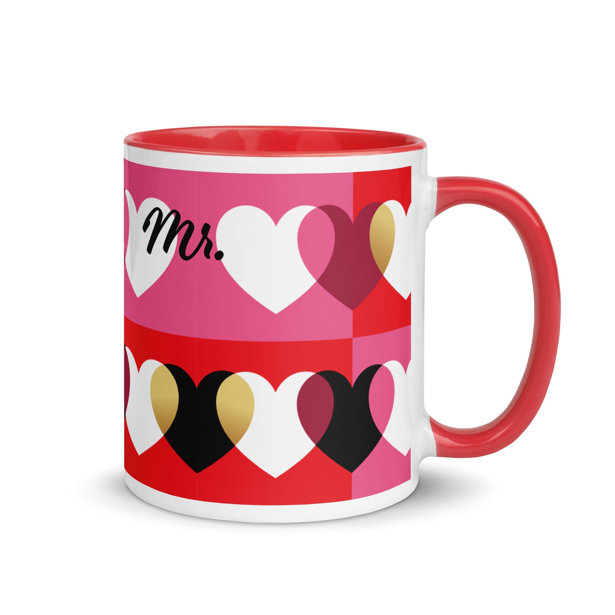Love Mug set of 2, black and red, Mr. and Mrs, personalised-15