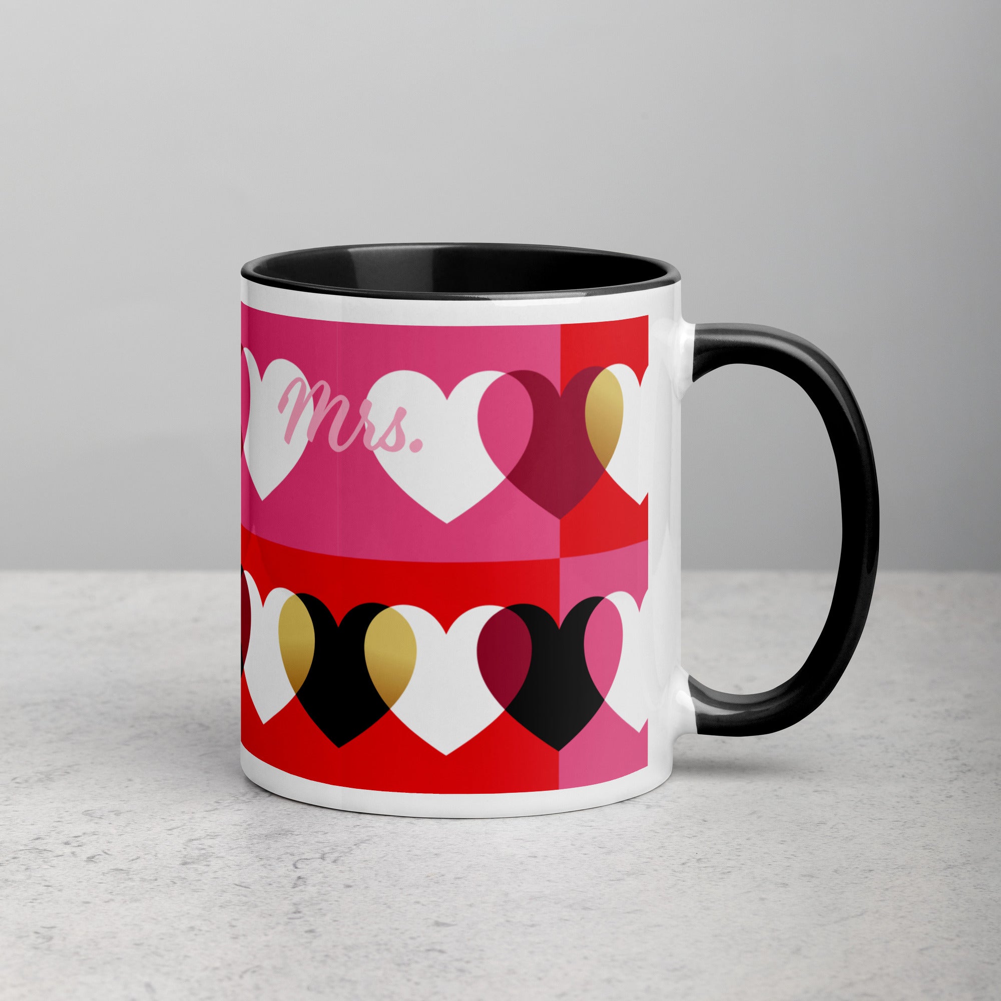Love Mug set of 2, black and red, Mr. and Mrs, personalised-17