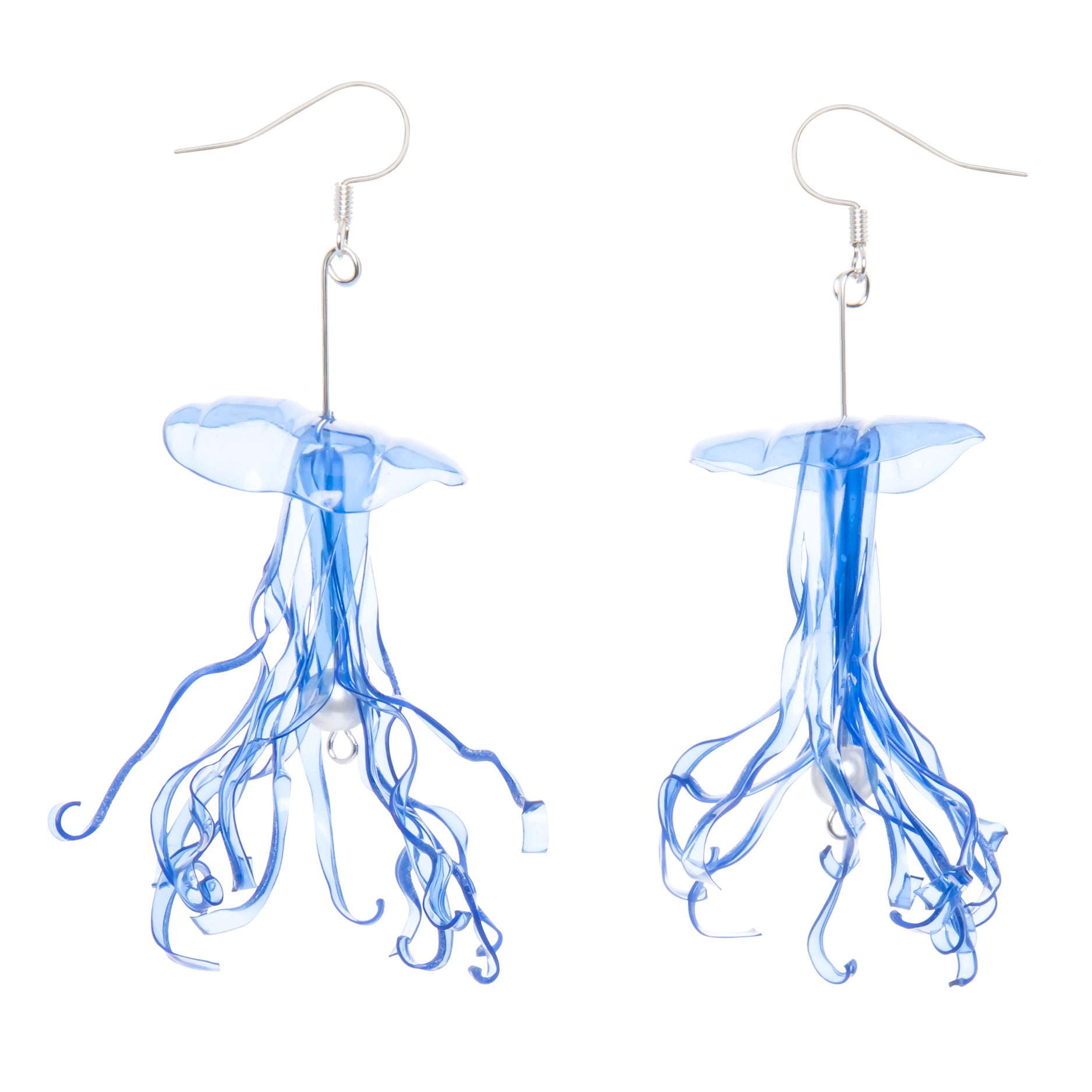 Blaue Quallen-Ohrringe - Blue Jellyfish Drop Earrings-0