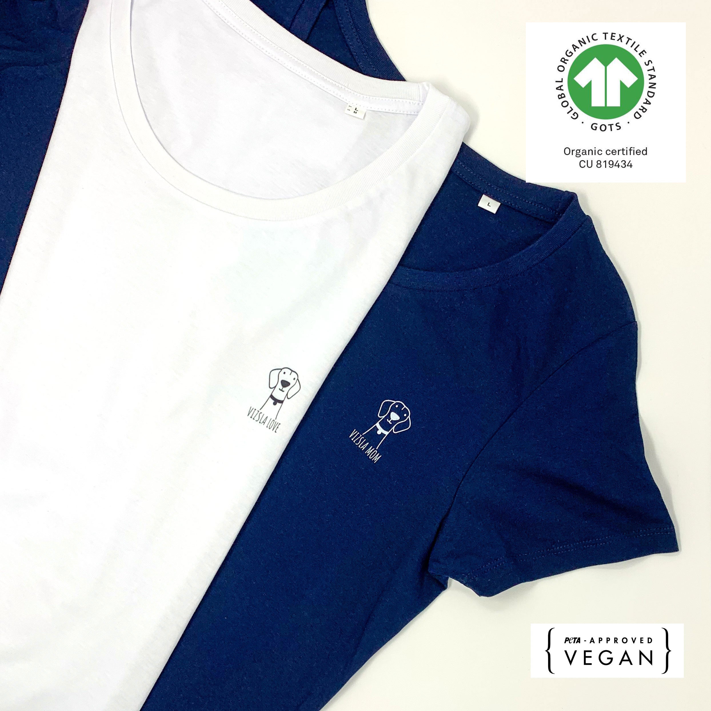 Vizsla Mom Vizsla Love Umweltfreundliches, personalisiertes Damen-Jazzer-T-Shirt für Hundeliebhaber, Hundenamen-Shirt-Geschenk für Frau, Hundemutter-3