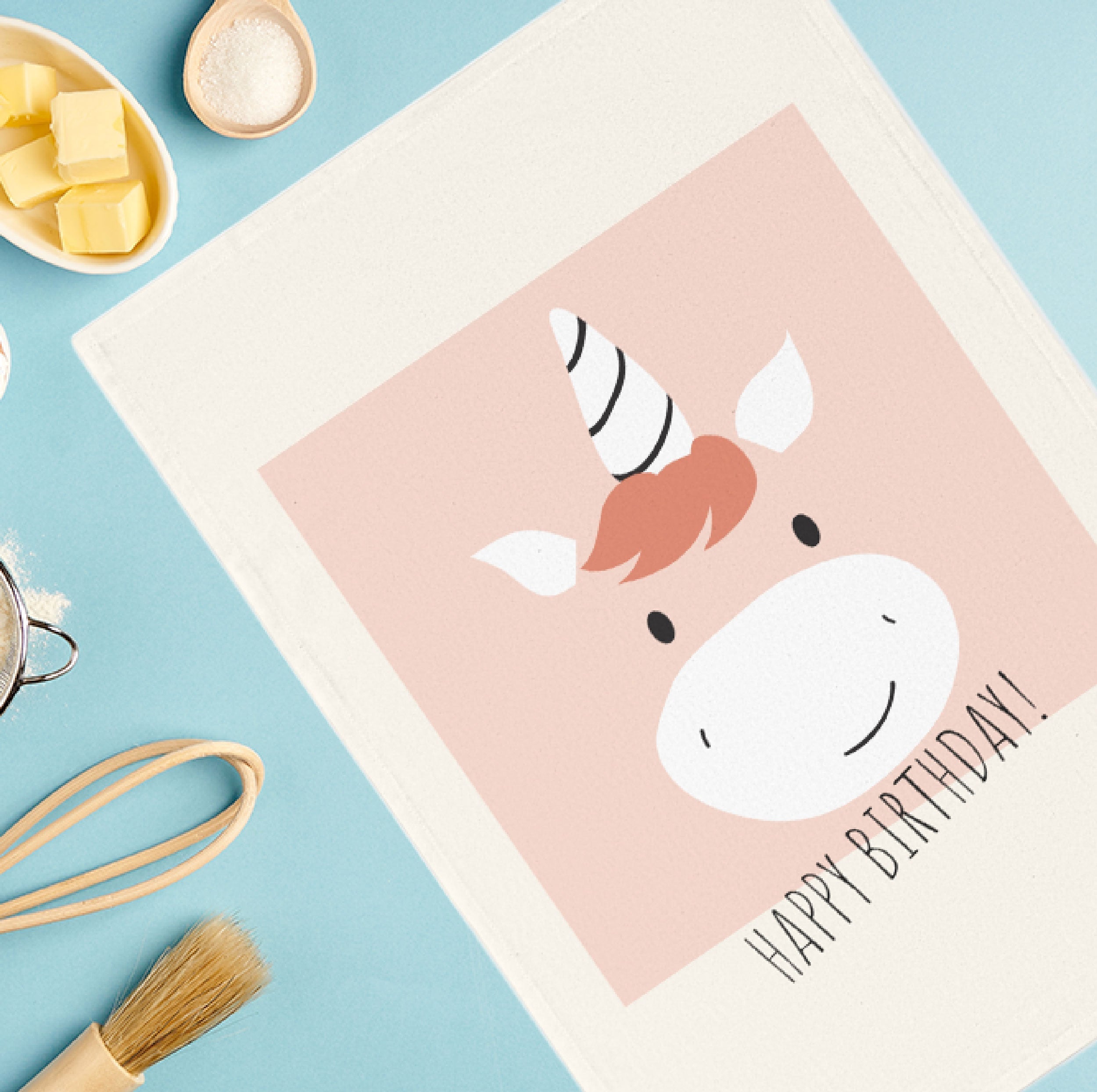 Cute unicorn kitchen tea towel gift for Christmas or Birthday, Be that unicorn-0