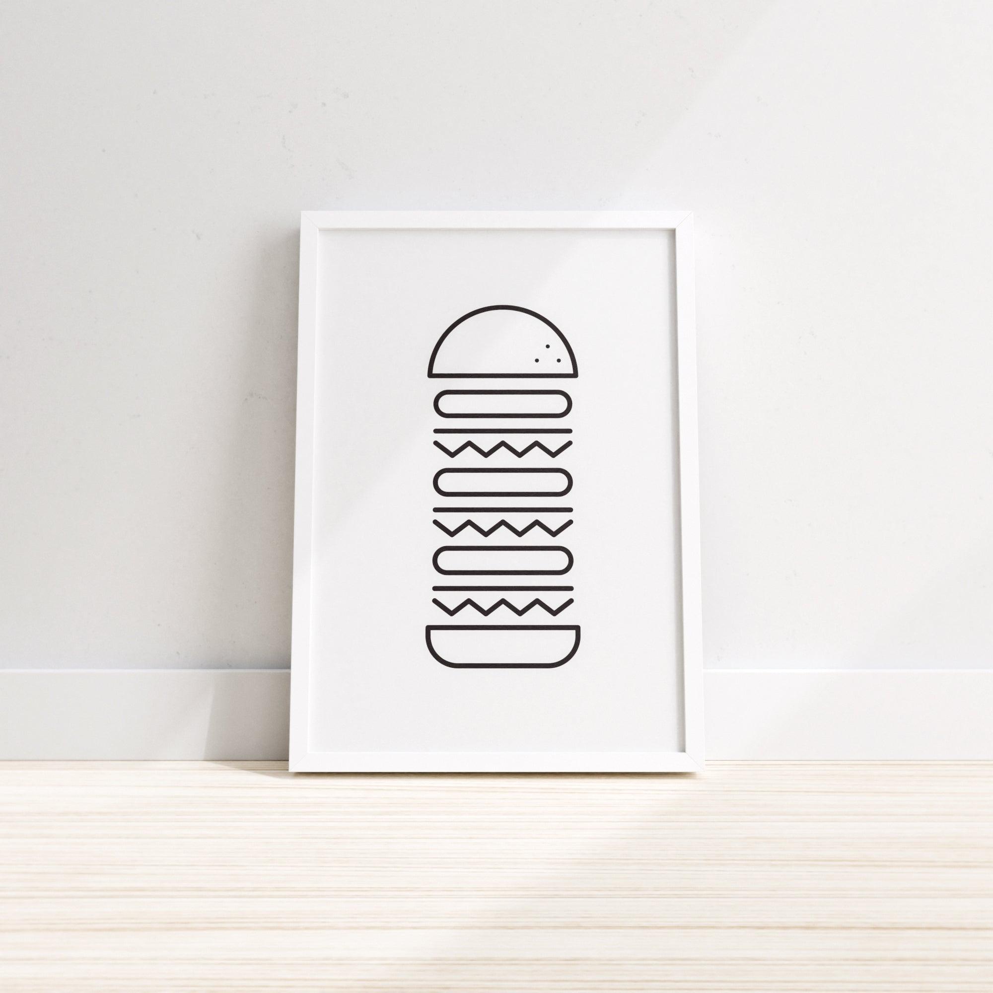 Hugeburger - Wanddekoration für die Küche, Esszimmer, Wandkunst, Burger-Wanddrucke-2