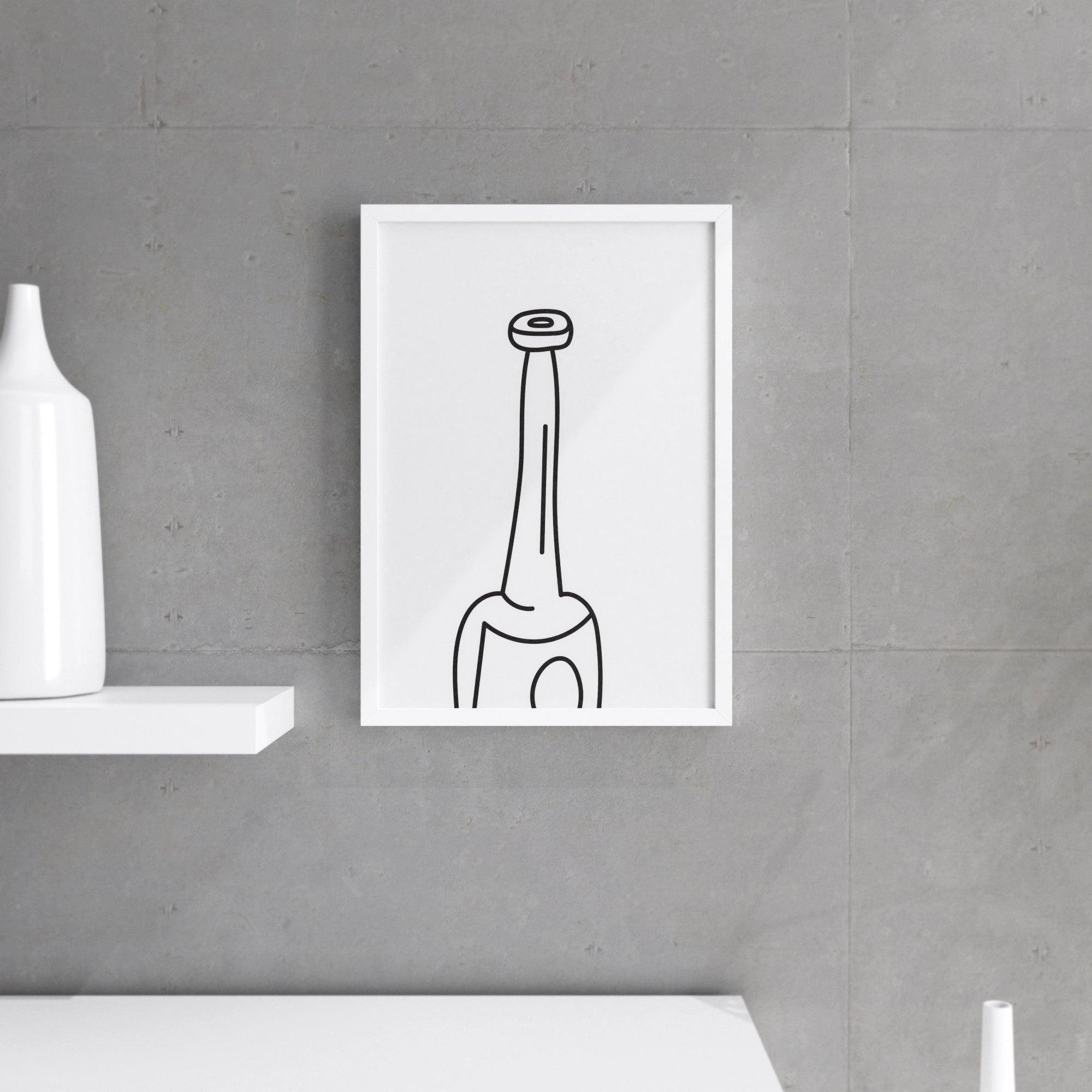 Flaschenhals - Wanddruck, Küche-Wand-Dekor, Küche-Wand-Kunst-0