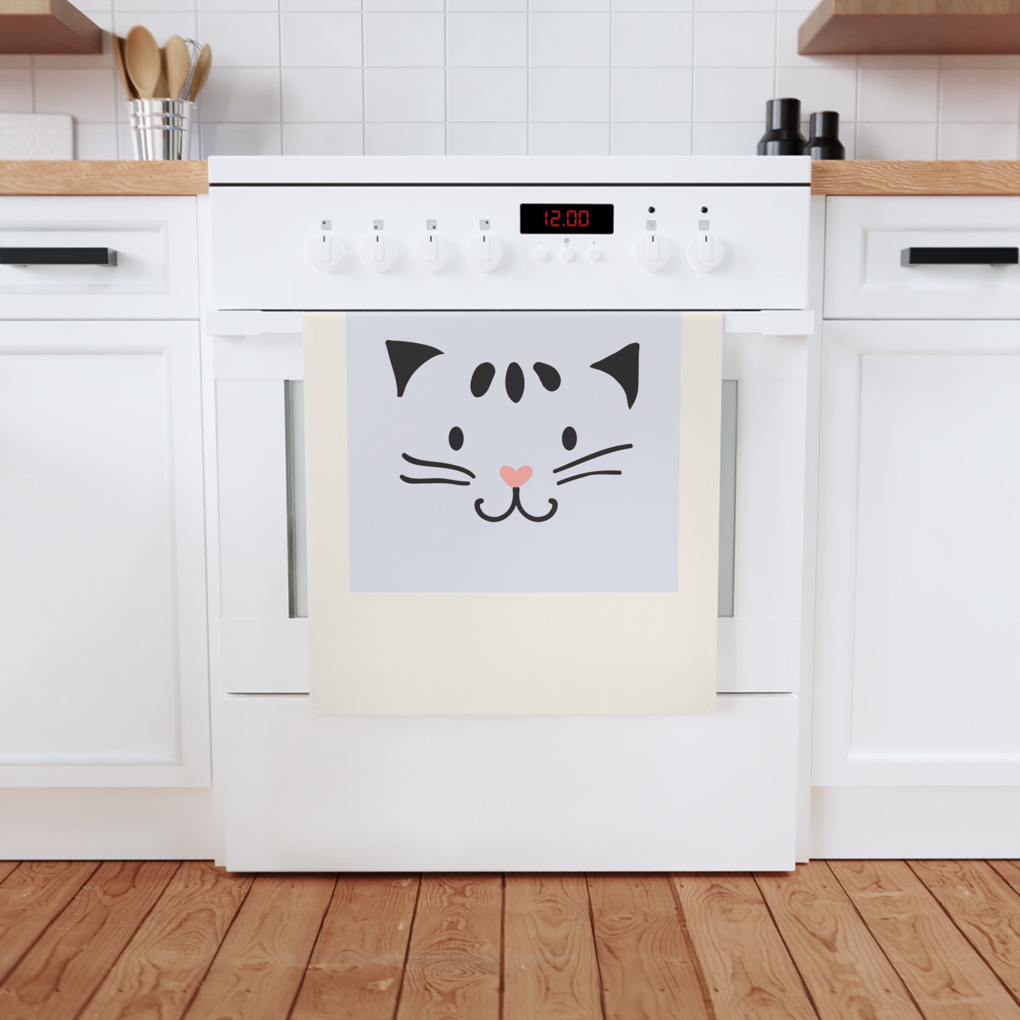 Kitten Organic Cotton Tea Towel, 50 x 70 cm, eco-friendly kitchen towel, bathroom hand towel-1