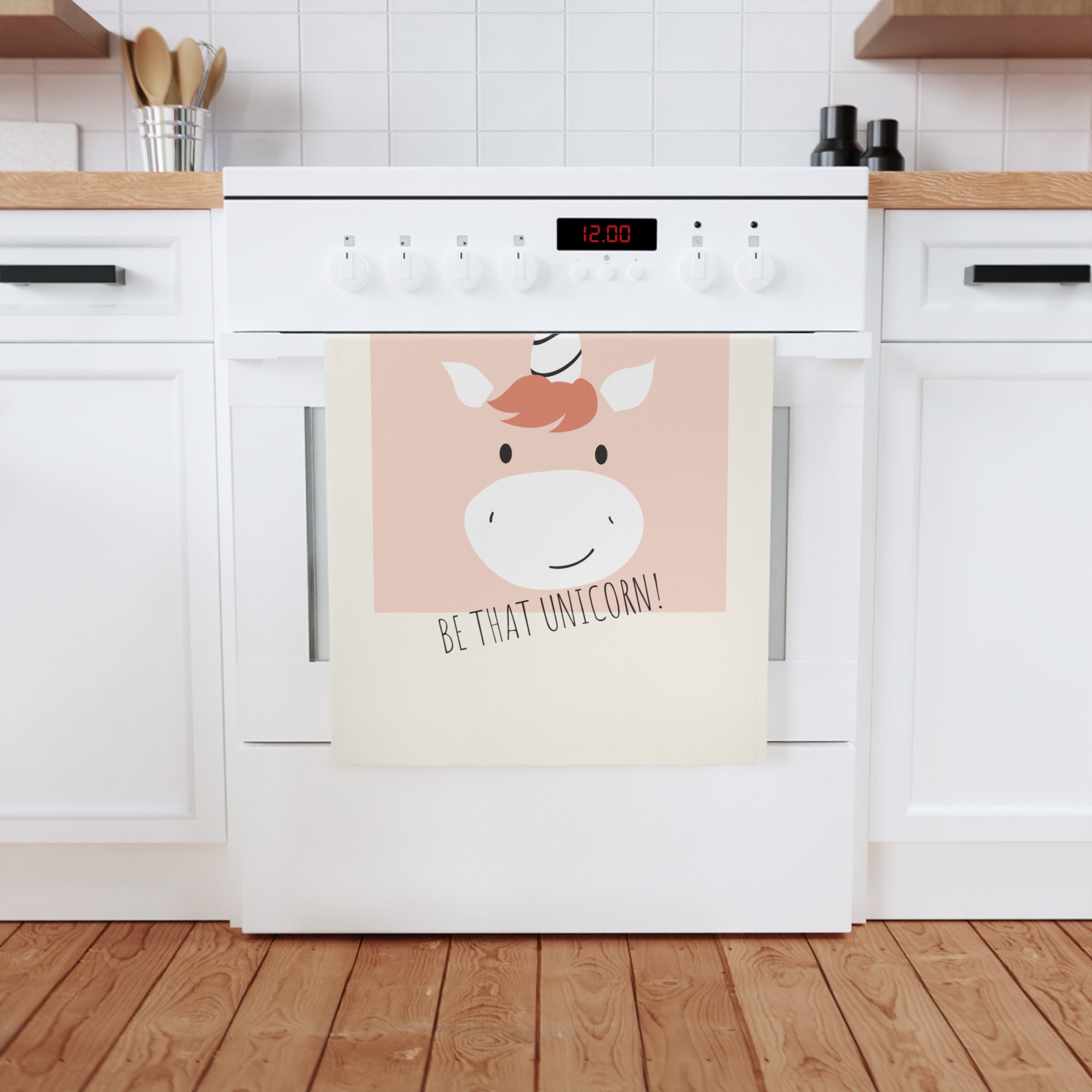 Cute unicorn kitchen tea towel gift for Christmas or Birthday, Be that unicorn-3