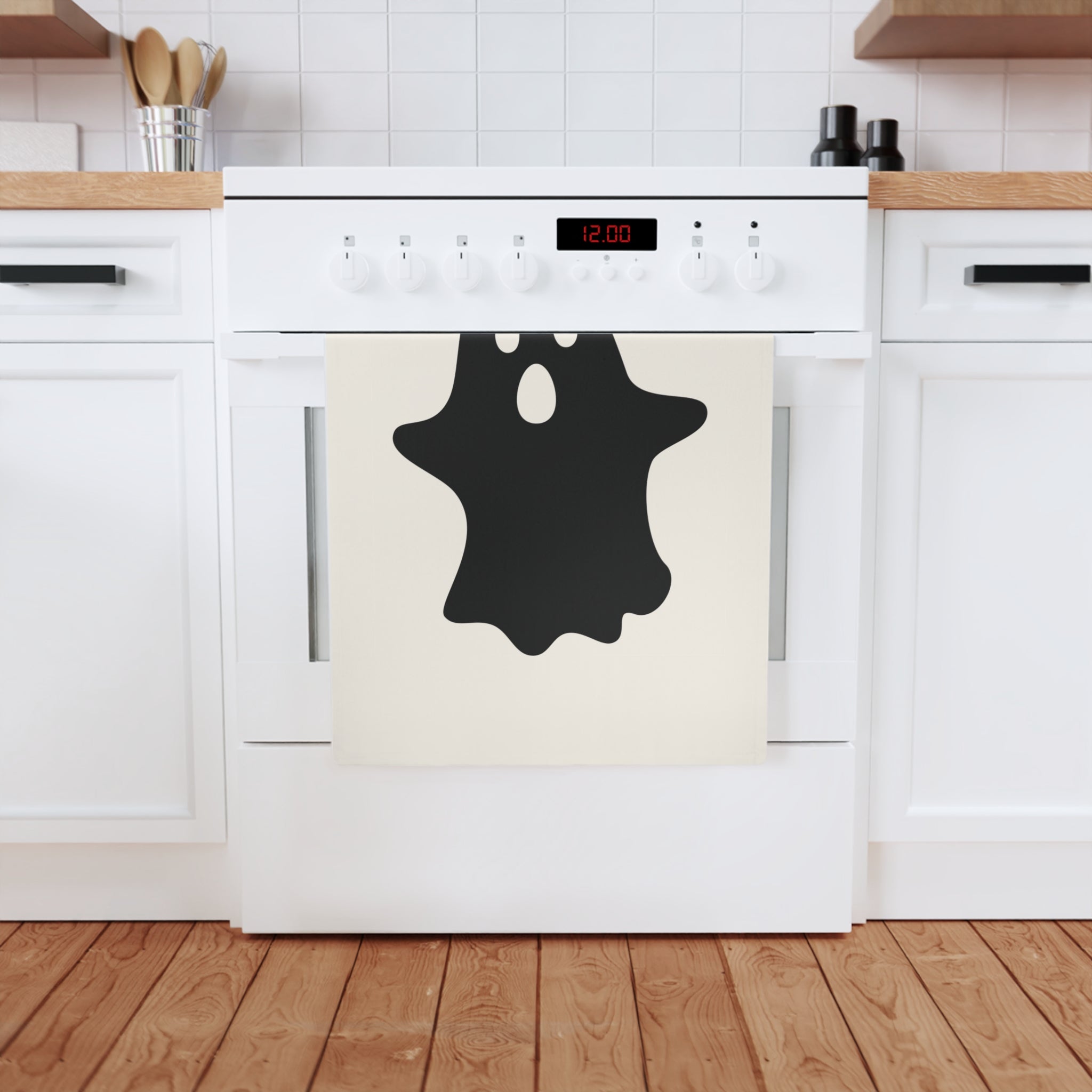 Ghost Scary Halloween Organic Cotton Tea Towel, 50 x 70 cm, eco-friendly kitchen towel, bathroom hand towel-3