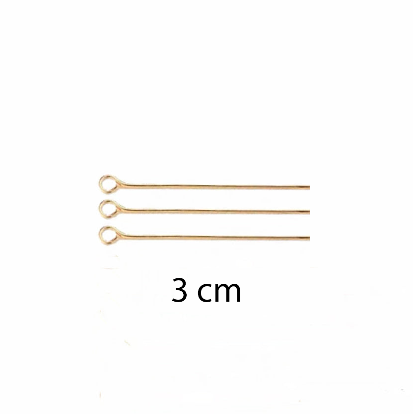 Ösennadeln - DIY supply - 3cm eye pins (10 pieces, gold/silver)-0