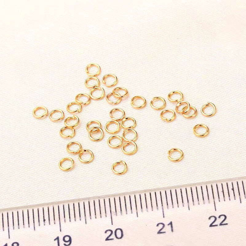 DIY supply - 4mm tiny open metal rings (10 pieces, gold/silver)-3