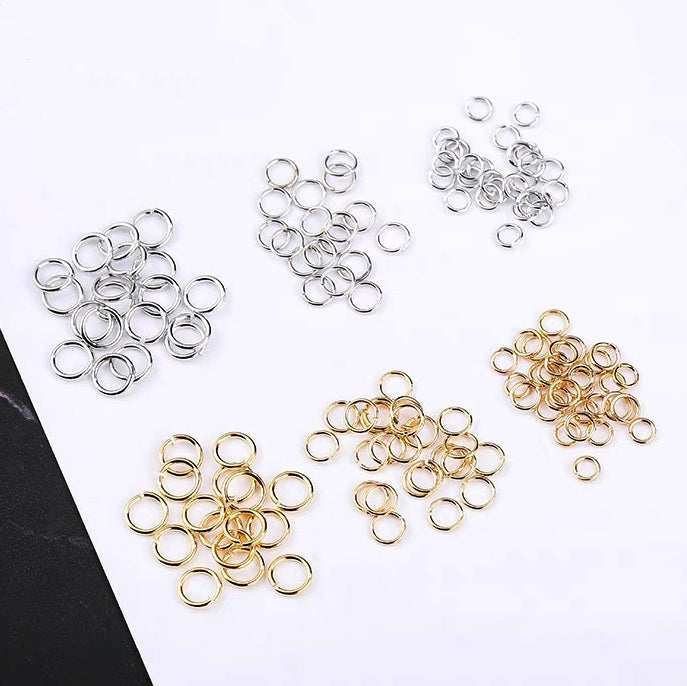 DIY supply - 4mm tiny open metal rings (10 pieces, gold/silver)-0