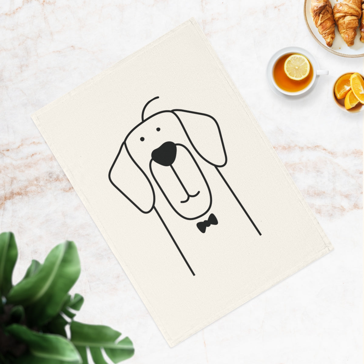 Retriever Hund Baumwolle Geschirrtuch, 50 x 70 cm, Bio-Baumwolle, umweltfreundliches Hunde-Küchentuch, Badezimmerhandtuch mit Welpen-2