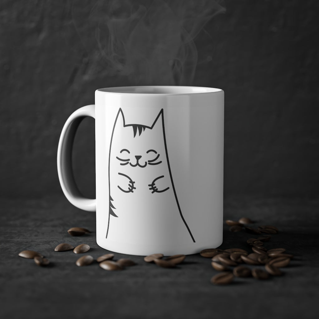 Cute Kitty mug funny cat mug, white, 325 ml / 11 oz Coffee mug, tea mug for kids-0