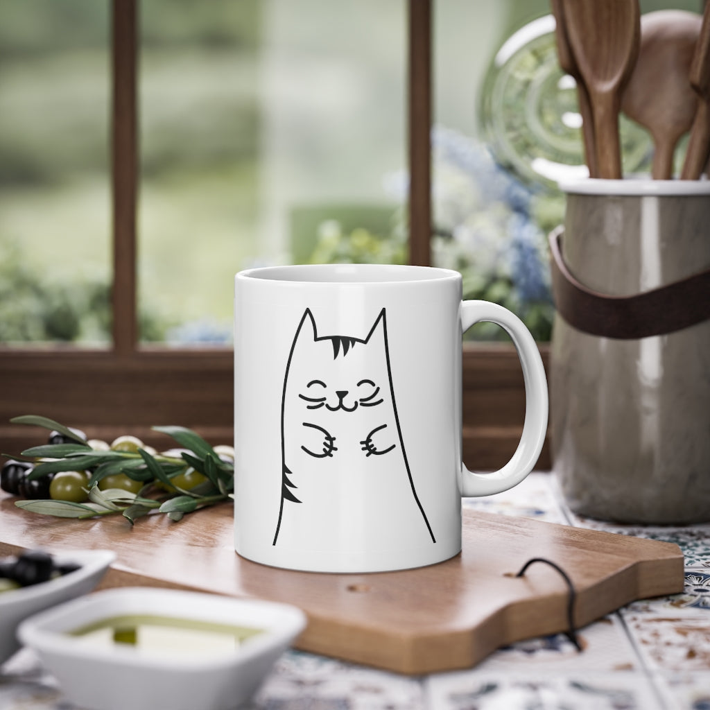 Cute Kitty mug funny cat mug, white, 325 ml / 11 oz Coffee mug, tea mug for kids-6
