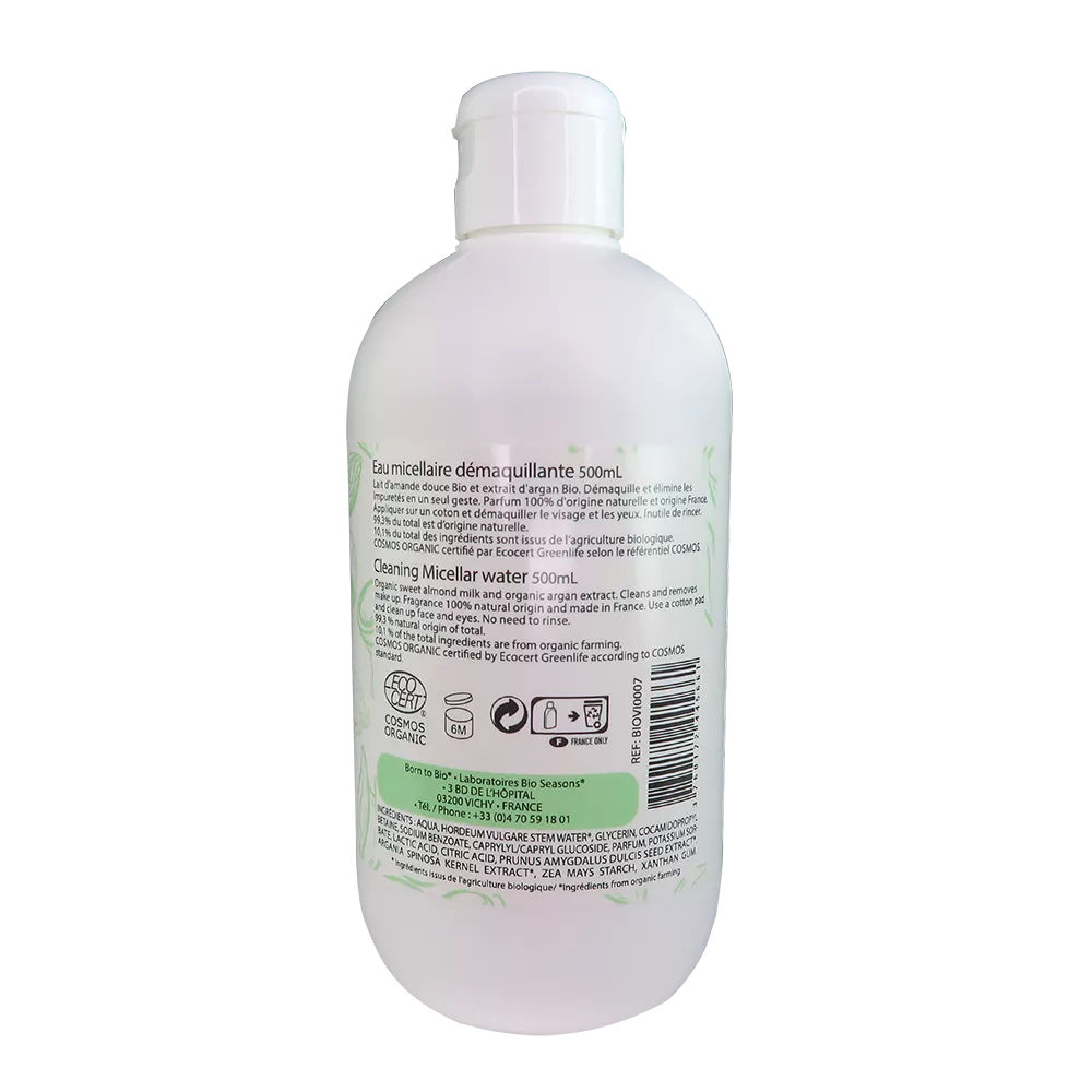 Argan Sweet Almond Micellar Cleansing Water 500mL - Certified organic-1