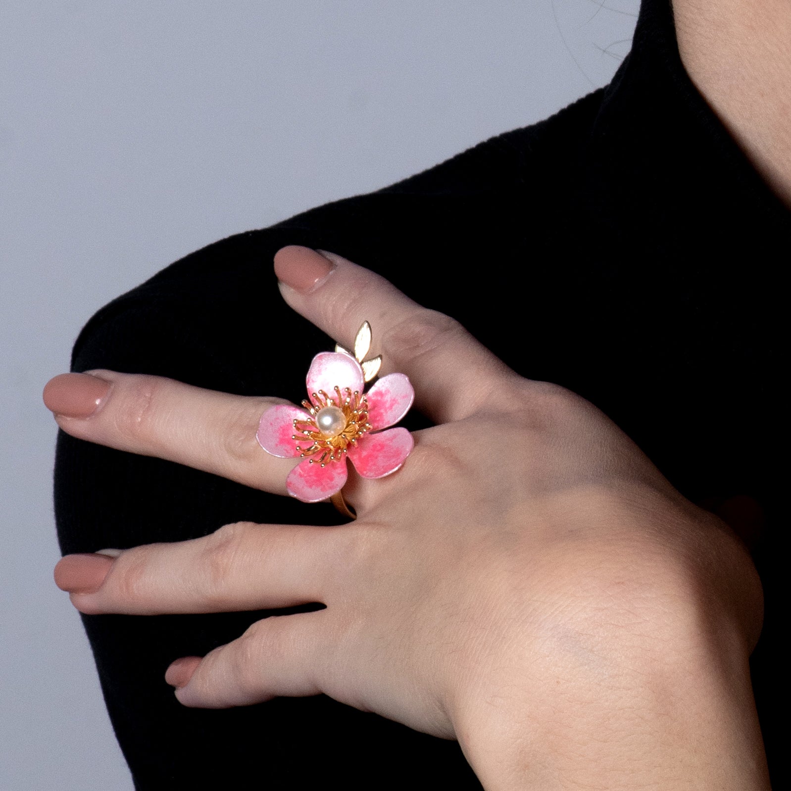 Kirschblüten-Sakura-Perlenring - Cherry Blossom Sakura Pearl Ring-2