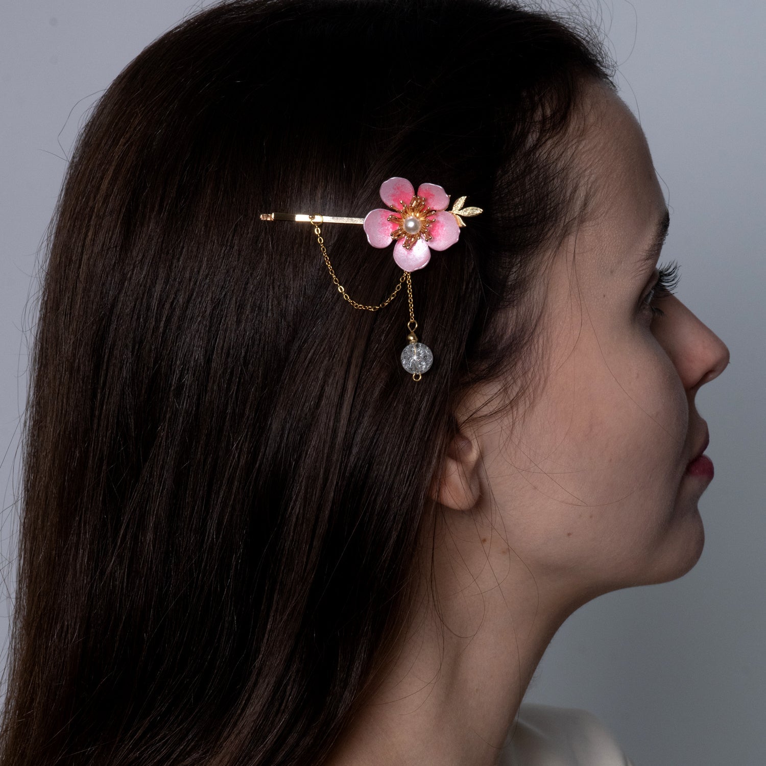 Kirschblüten-Sakura-Kristall-Haarnadel - Cherry Blossom Sakura Crystal Hair Pin-1