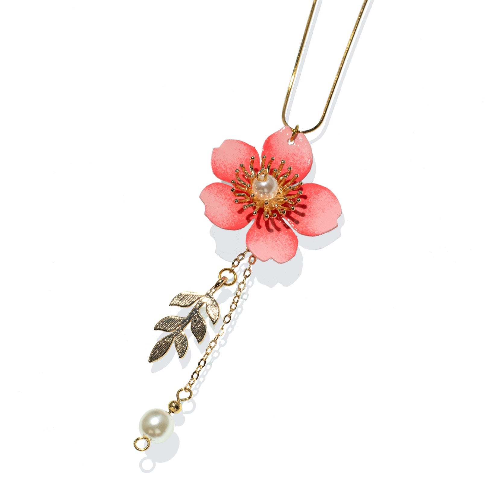 Kirschblüten-Sakura-Frühlingstropfen-Halskette - Cherry Blossom Sakura Spring Drop Necklace-0