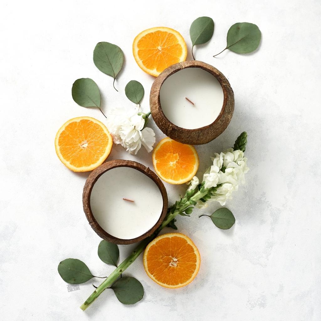 Coconut Shell Candle - Citrus Lime Scent-7