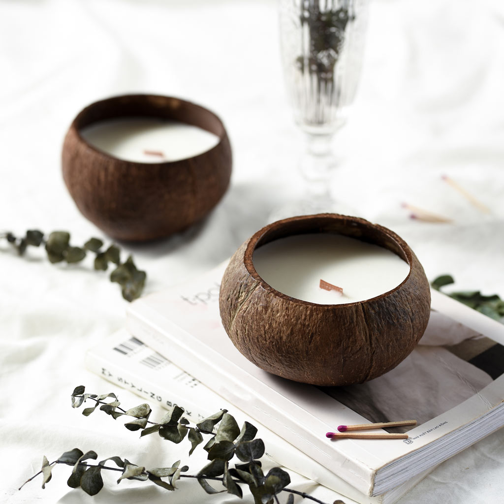 Coconut Shell Candle - Toasted Coconut Scent-3