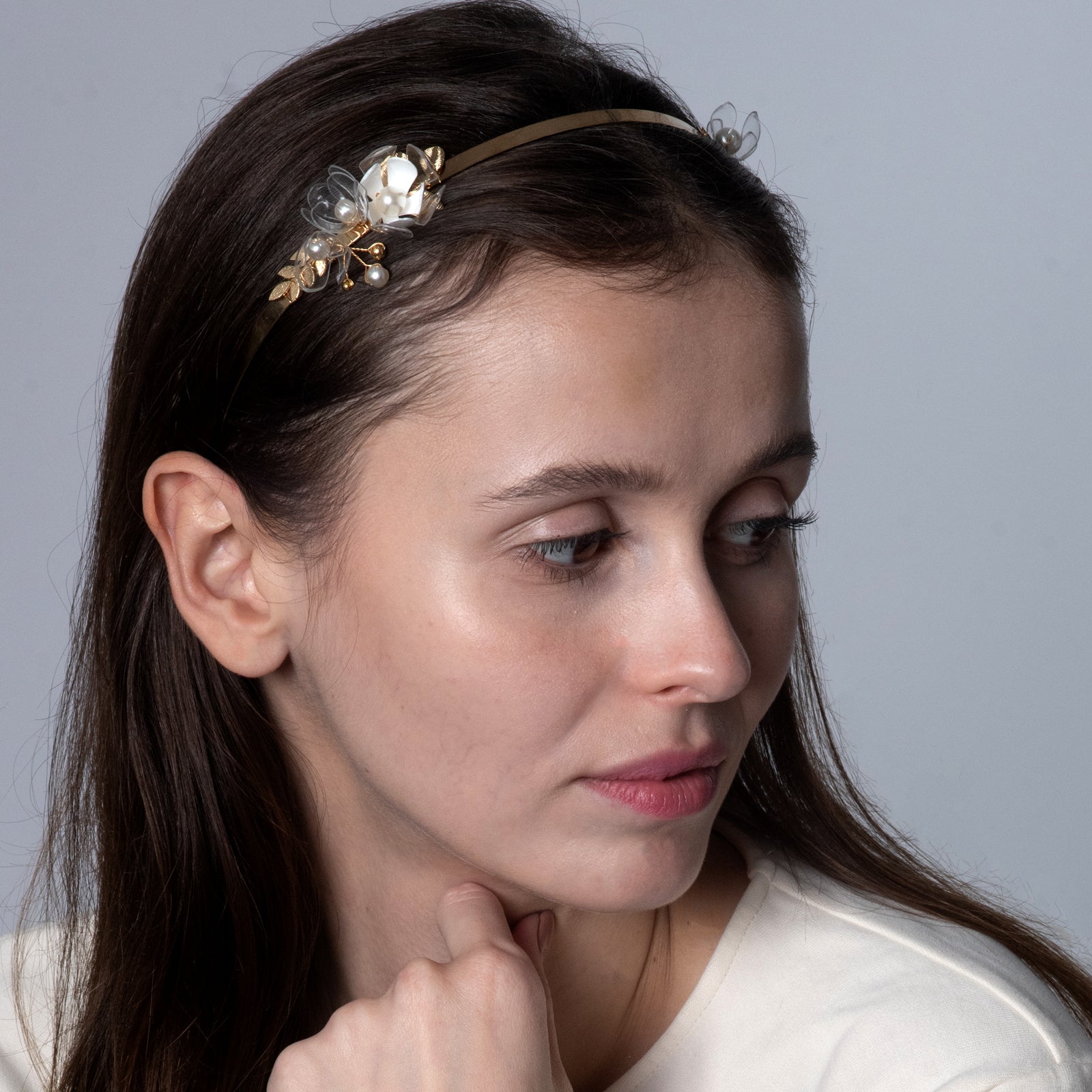 Haarband - Upcycled Jasmine Flower Fairy Hairband-1