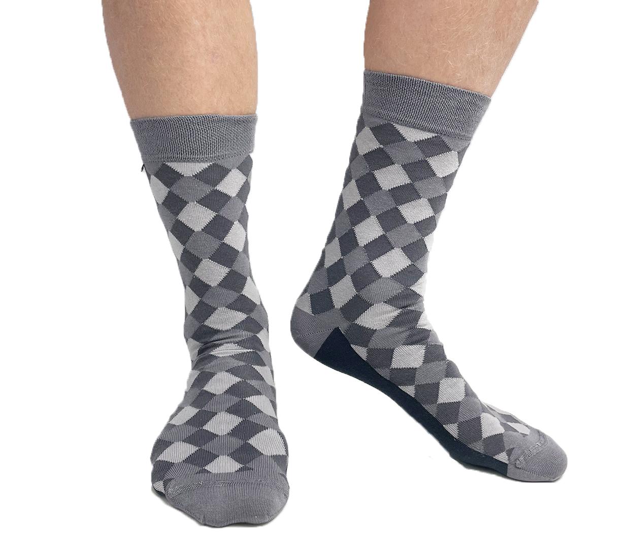 Checkered grey socks