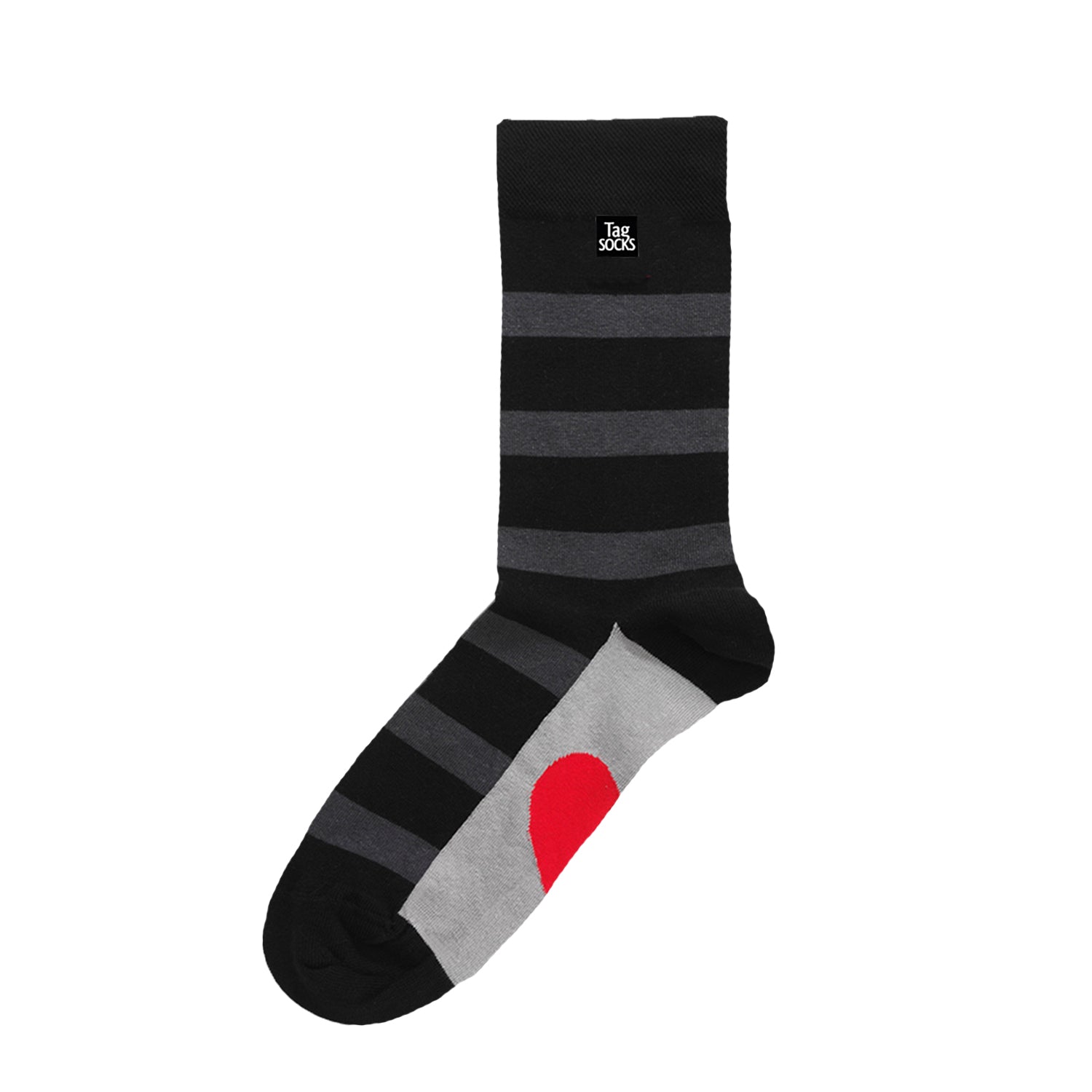 Black and grey sock from tag socks
