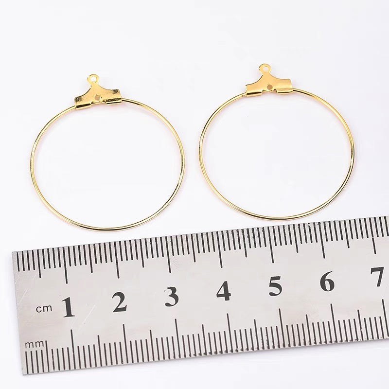 DIY supply - ear hoops (1 pair, gold/silver)-0
