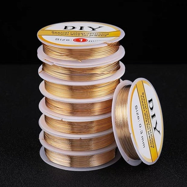 Kupferkabel - DIY supply - 0,4 mm copper wire (1 roll 10 meters, gold/silver)-1