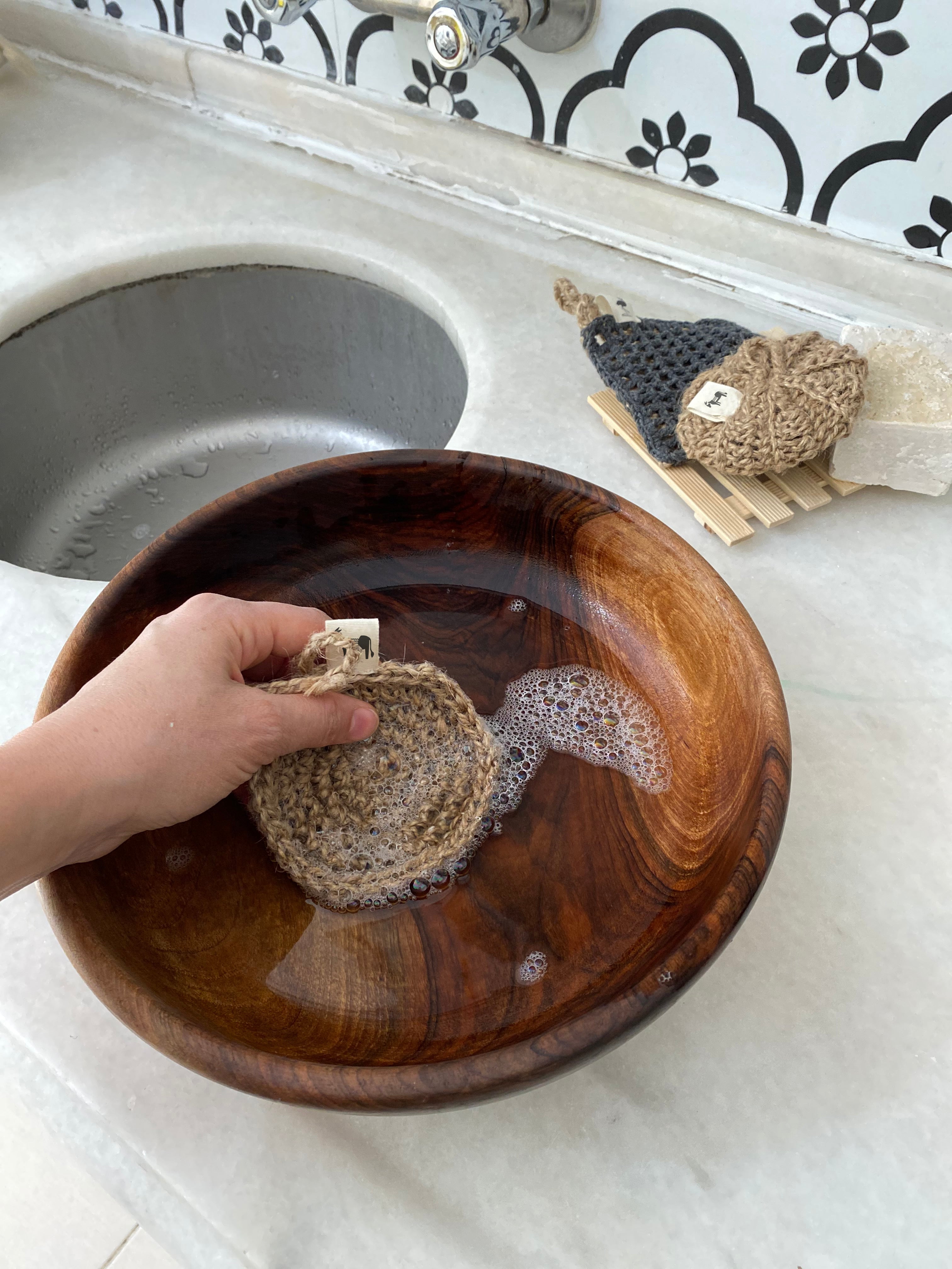 Jute Schwamm 'Flat Earth'-3