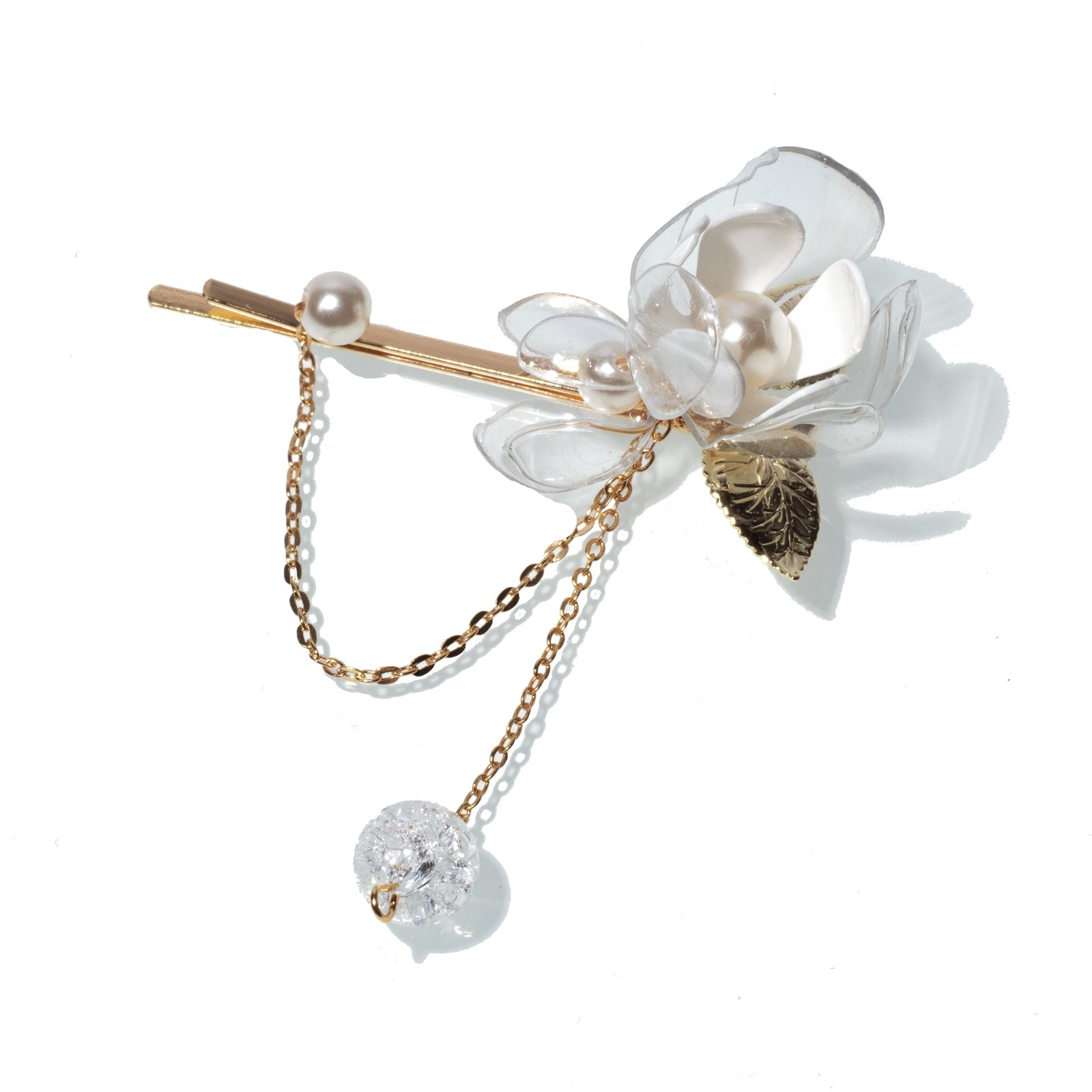Jasminblüten-Kristall-Haarnadel - Jasmine Flower Crystal Hair Pin-0