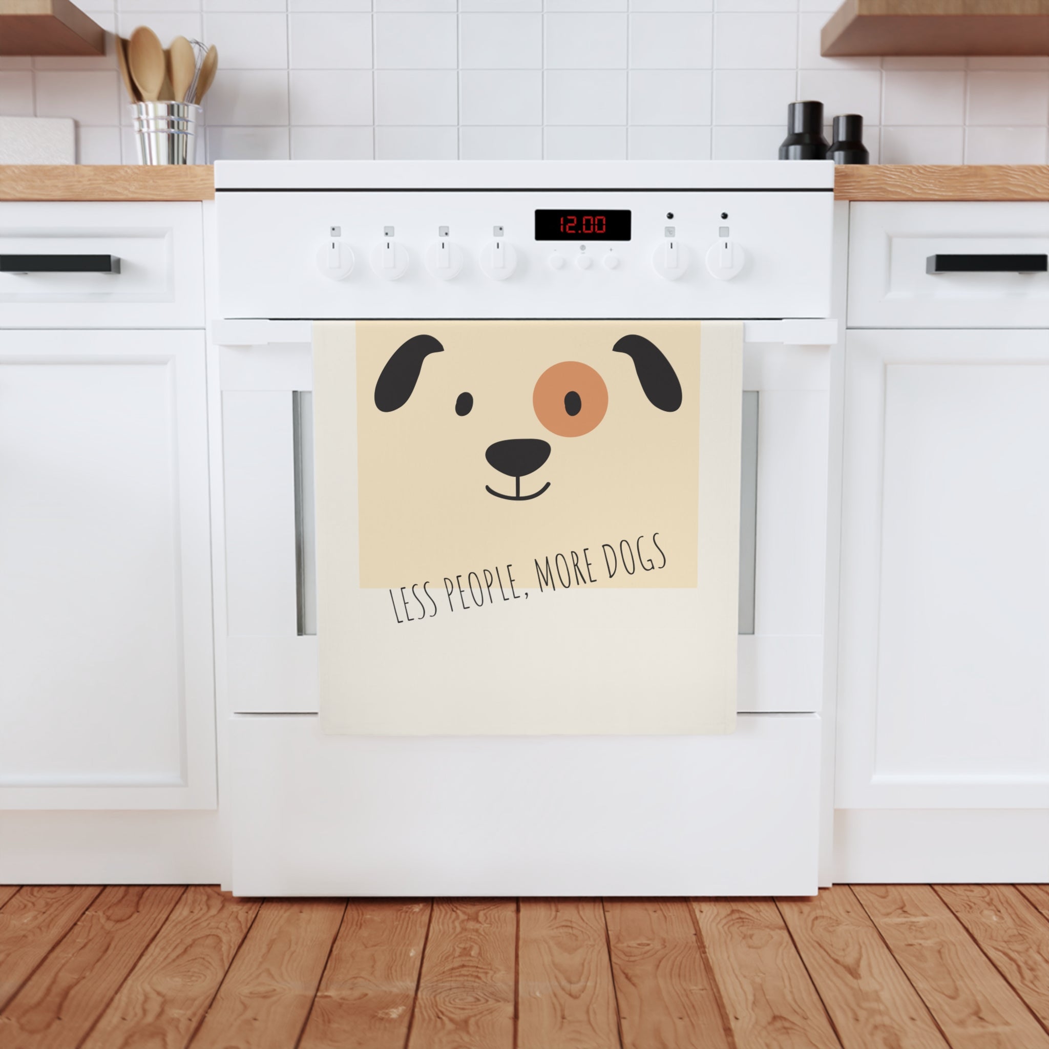 Cute Dog Organic Cotton Tea Towel, 50 x 70 cm, eco-friendly kitchen towel, bathroom hand towel-1