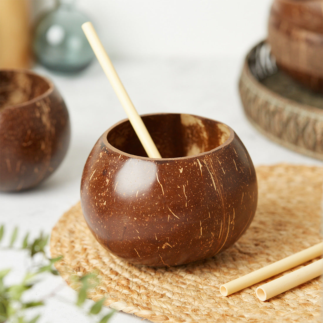 Coconut Cups | Natural Coco Shell Cup Set of 2-0