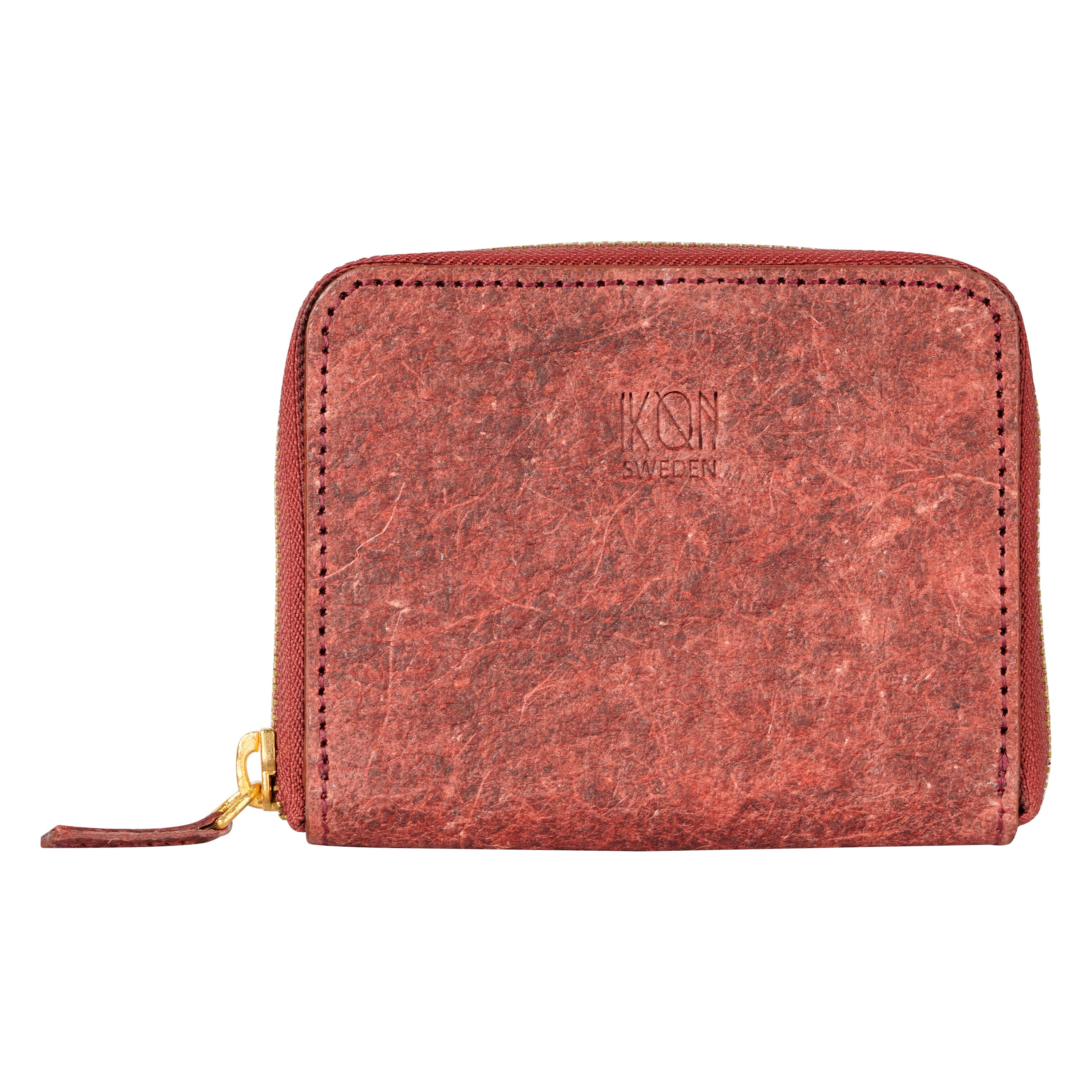 Coconut Leather Zip Pouch - Wine Red-1