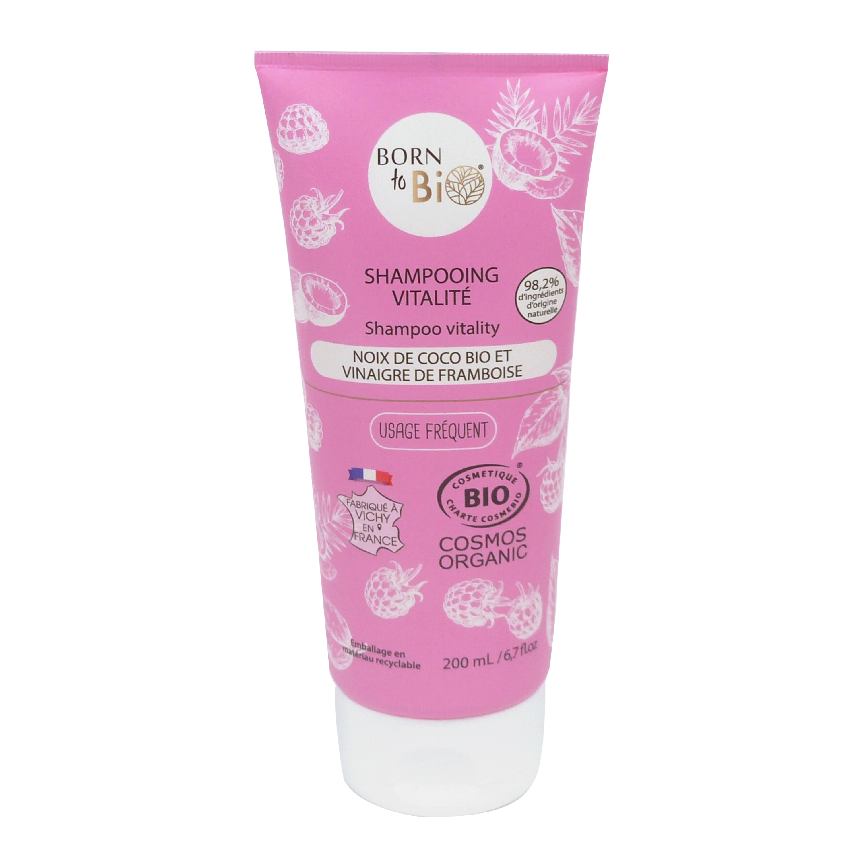 Coconut shampoo and raspberry vinegar - Certified organic-0
