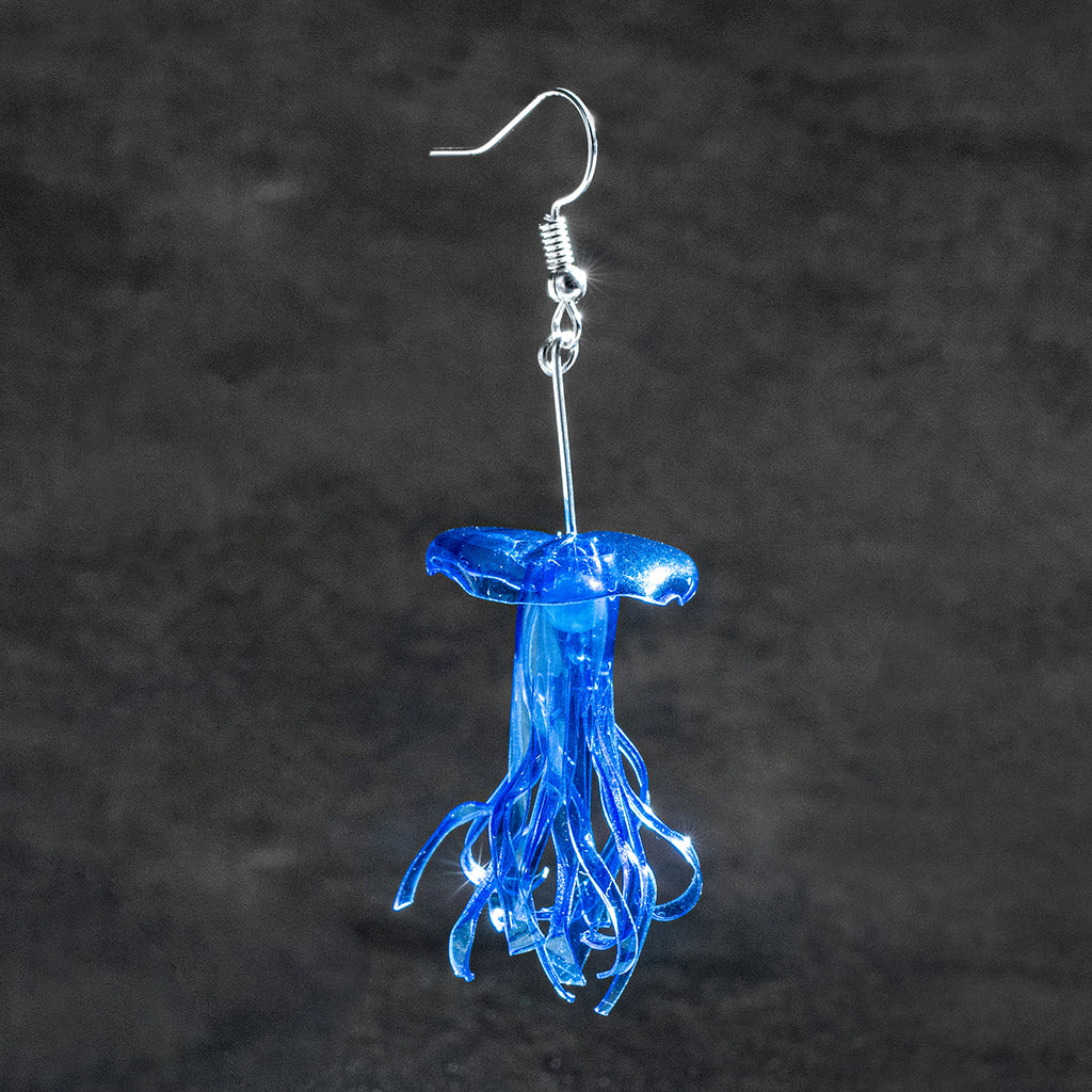 Blaue Quallen-Ohrringe - Blue Jellyfish Drop Earrings-2
